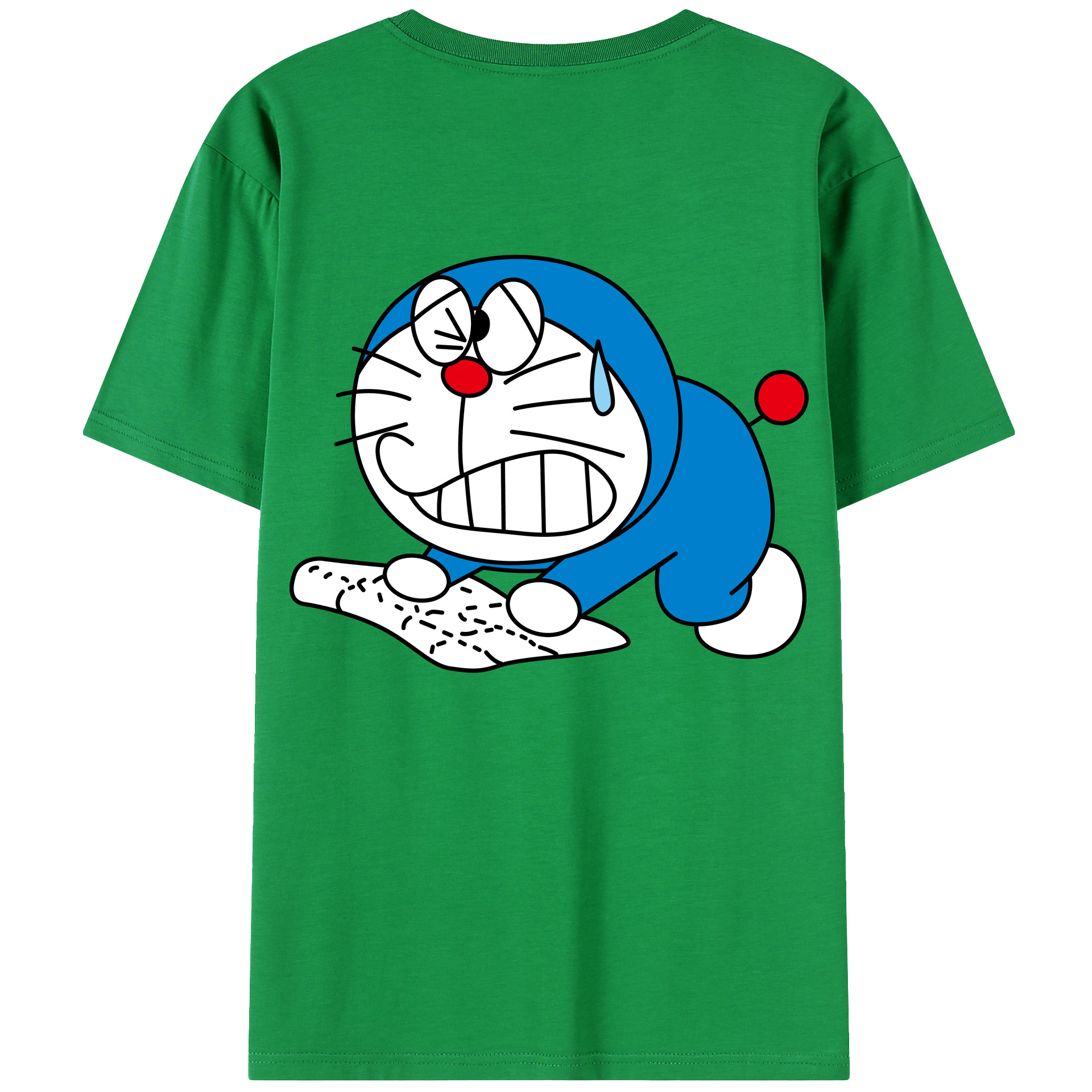 （画像用） ドラえもん Doraemon 綿100％ メンズ半袖Tシャツ（バックプリント） 通気性