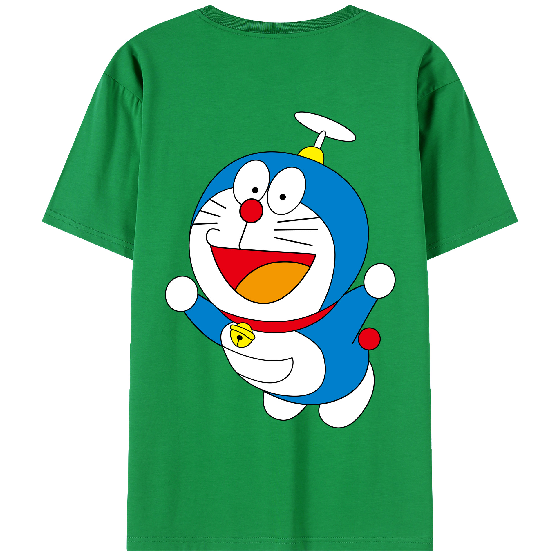 （画像用） ドラえもん Doraemon 綿100％ メンズ半袖Tシャツ（バックプリント） 通気性