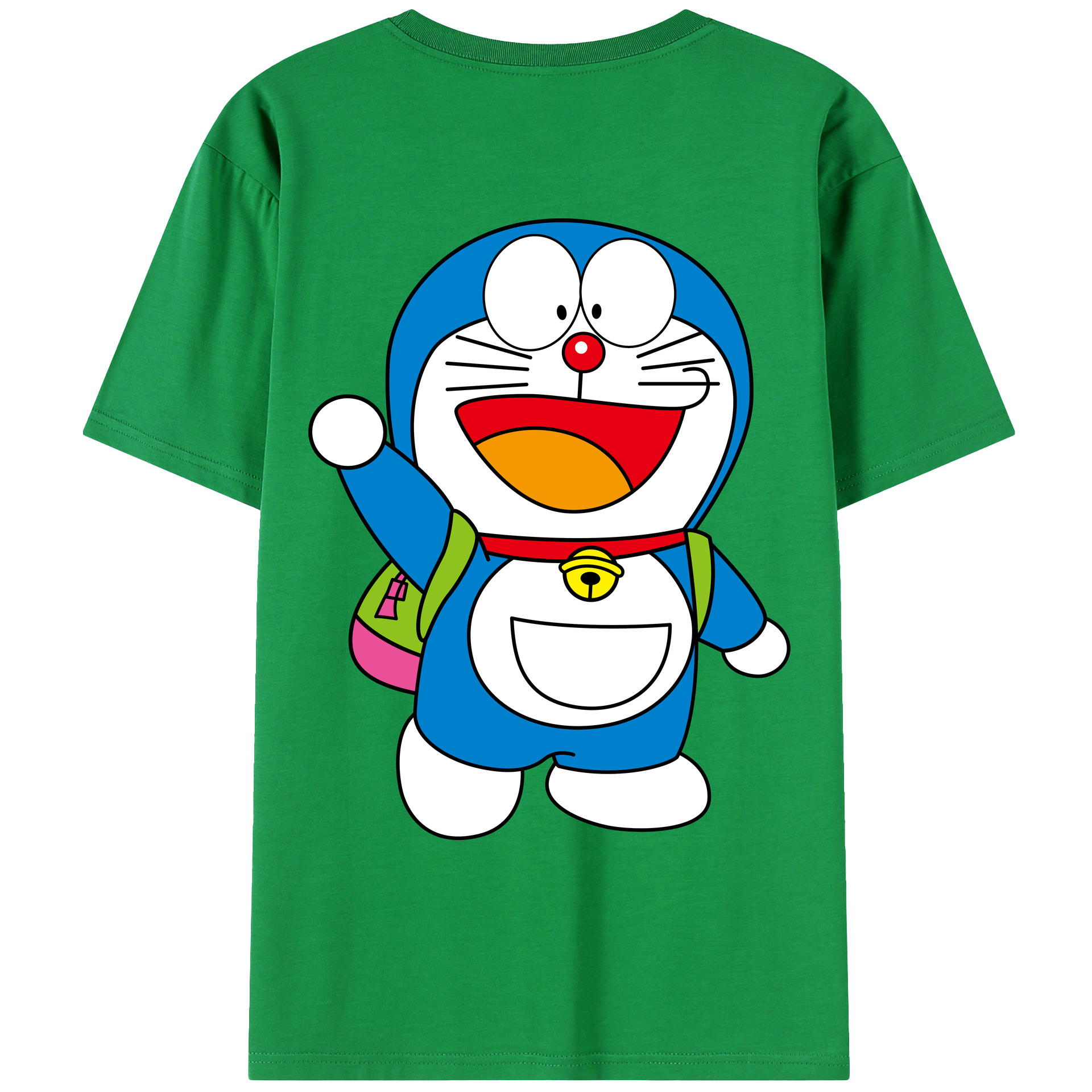 （画像用） ドラえもん Doraemon 綿100％ メンズ半袖Tシャツ（バックプリント） 通気性
