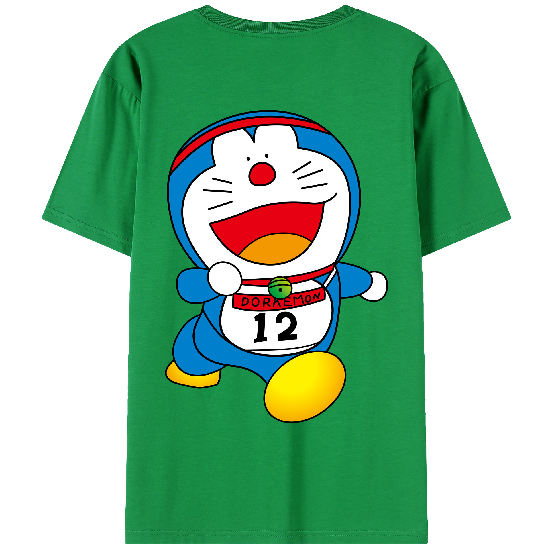 （画像用） ドラえもん Doraemon 綿100％ メンズ半袖Tシャツ（バックプリント） 通気性