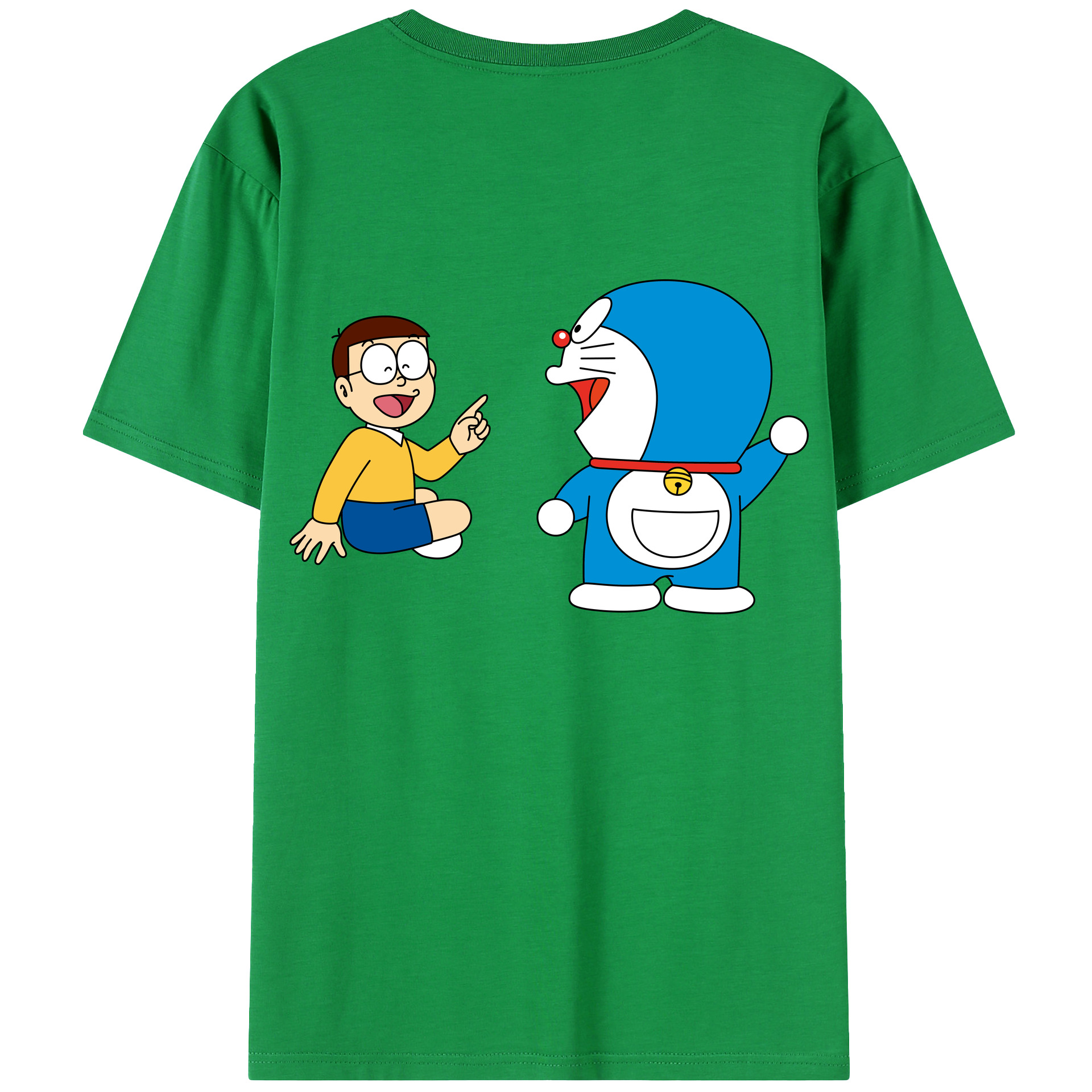 （画像用） ドラえもん Doraemon 綿100％ メンズ半袖Tシャツ（バックプリント） 通気性