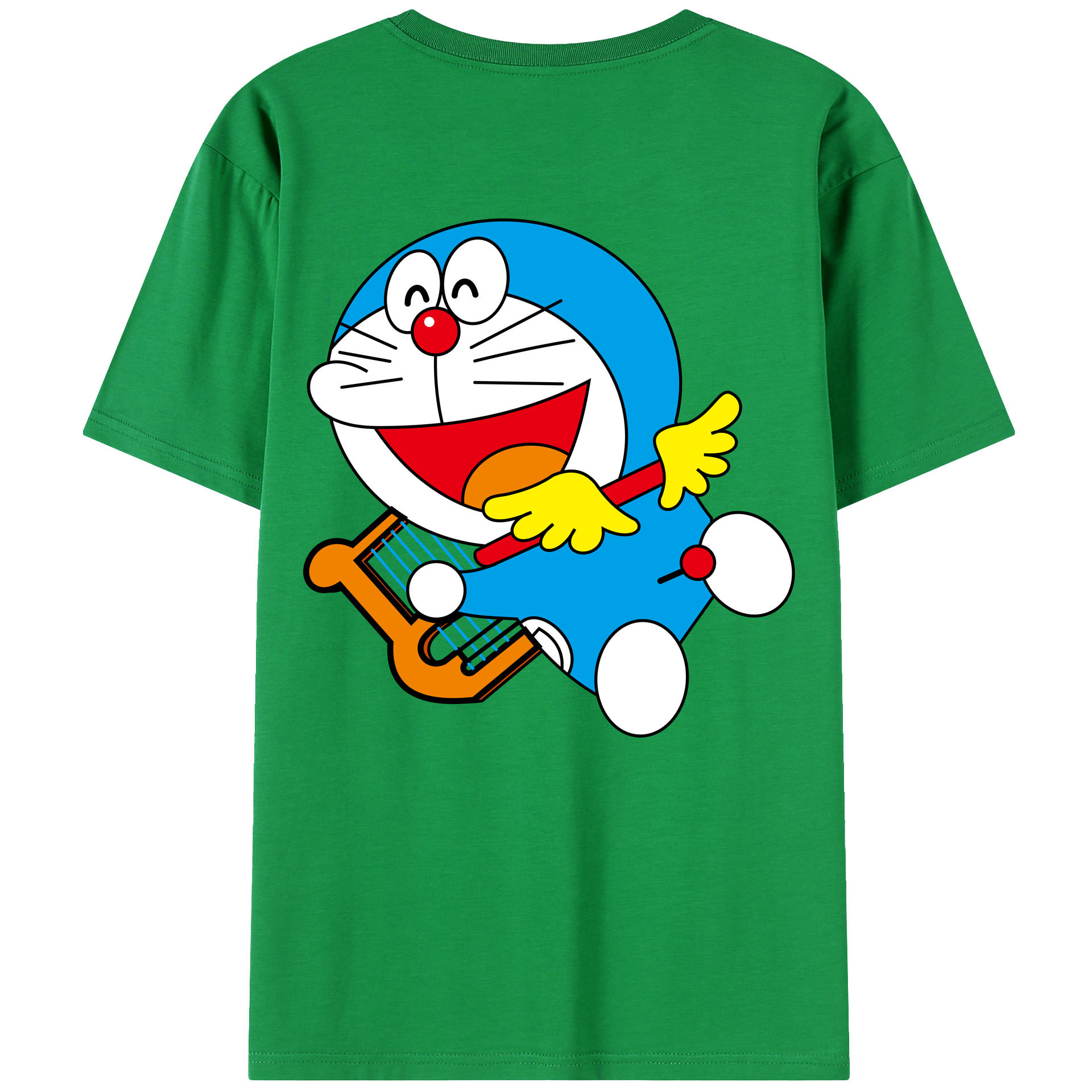（画像用） ドラえもん Doraemon 綿100％ メンズ半袖Tシャツ（バックプリント） 通気性