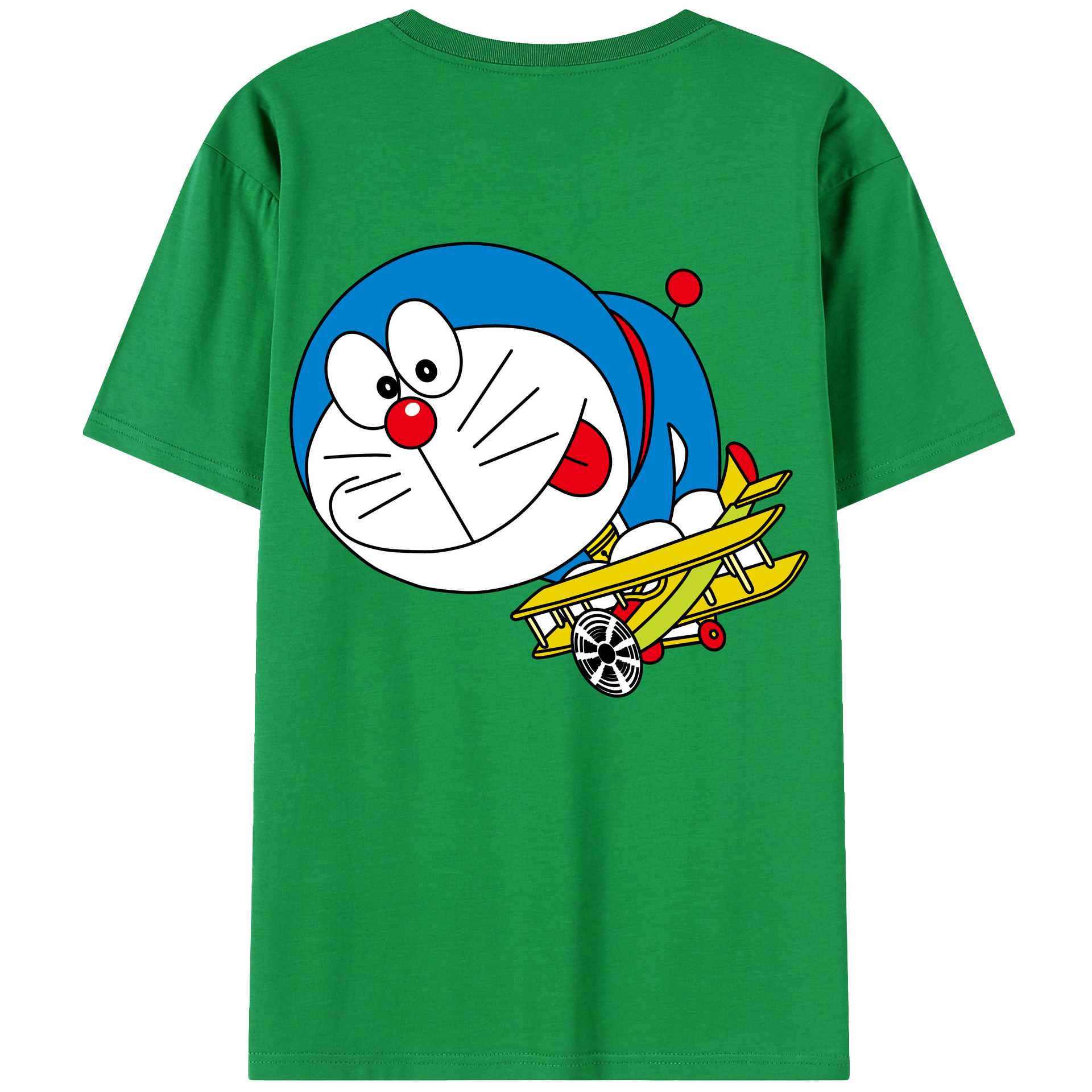 （画像用） ドラえもん Doraemon 綿100％ メンズ半袖Tシャツ（バックプリント） 通気性