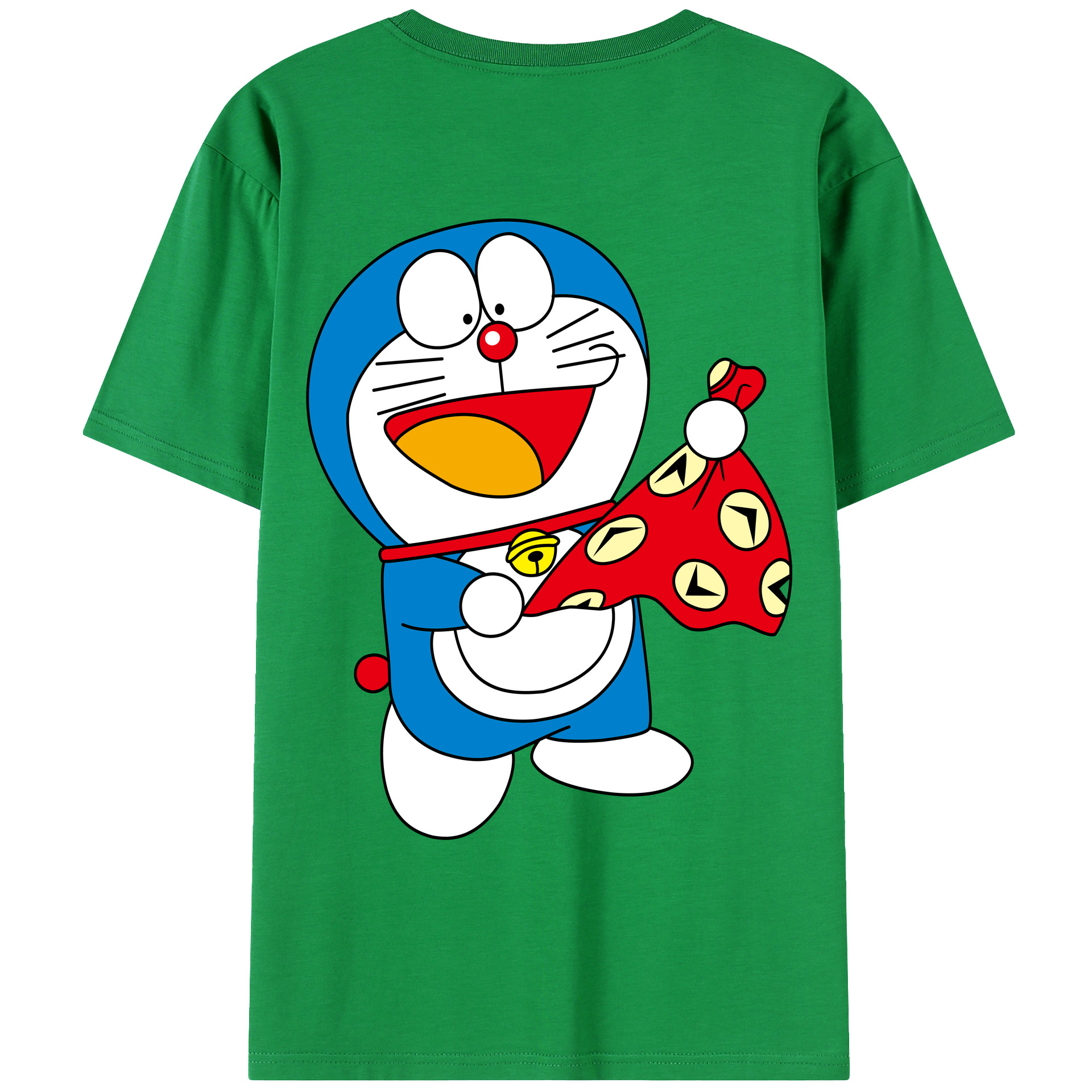 （画像用） ドラえもん Doraemon 綿100％ メンズ半袖Tシャツ（バックプリント） 通気性