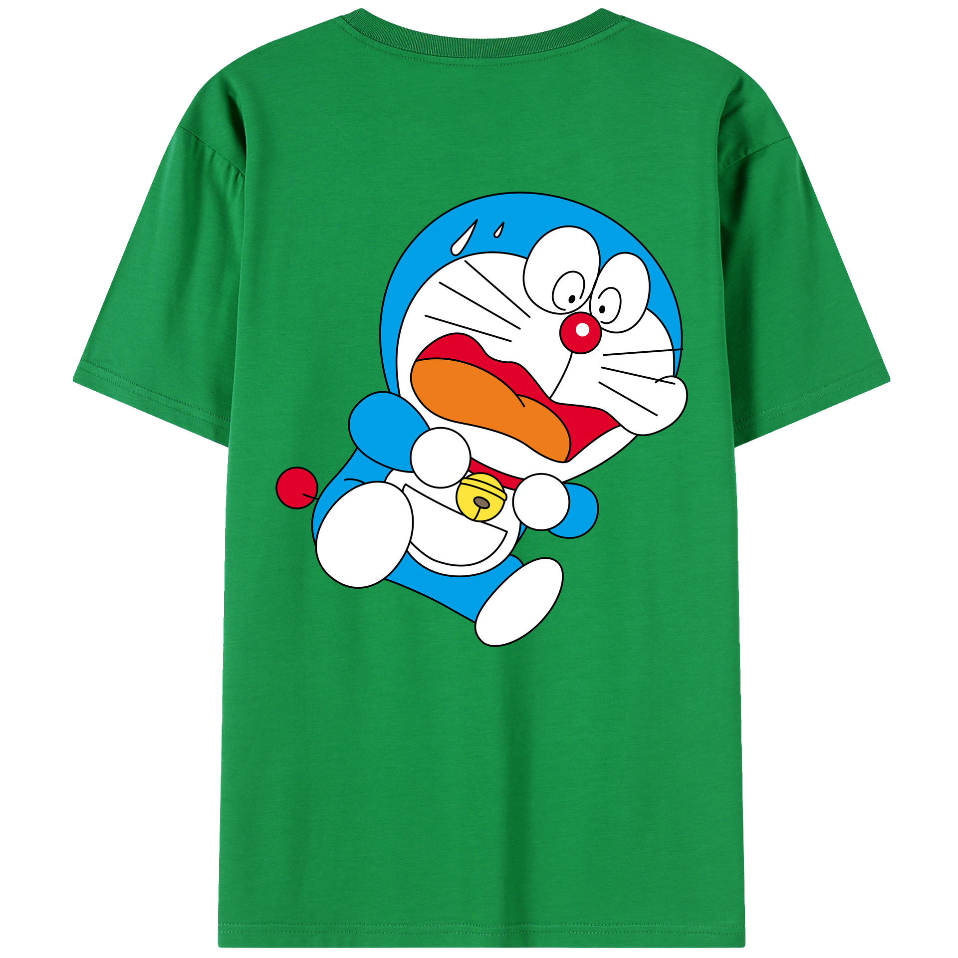 （画像用） ドラえもん Doraemon 綿100％ メンズ半袖Tシャツ（バックプリント） 通気性