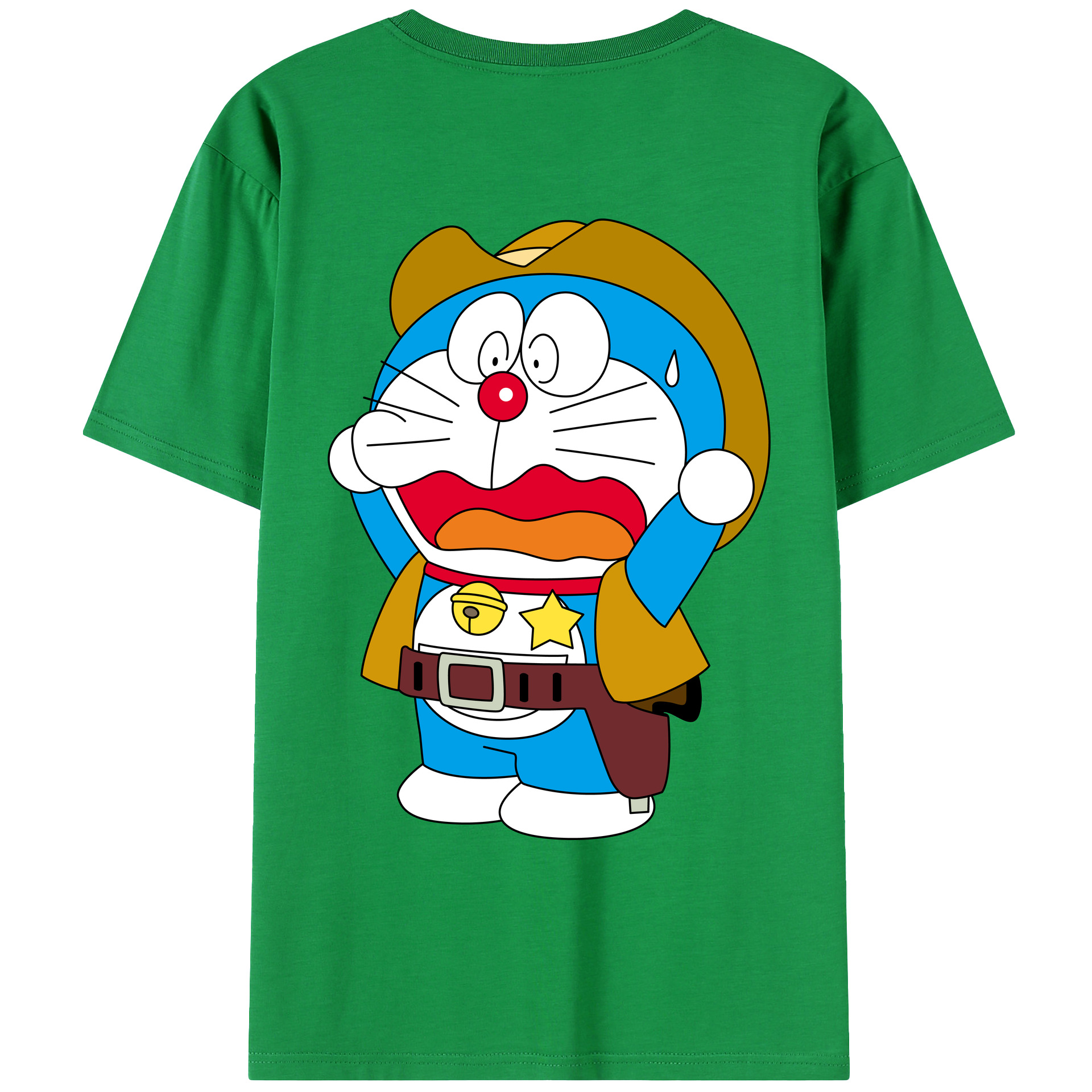 （画像用） ドラえもん Doraemon 綿100％ メンズ半袖Tシャツ（バックプリント） 通気性