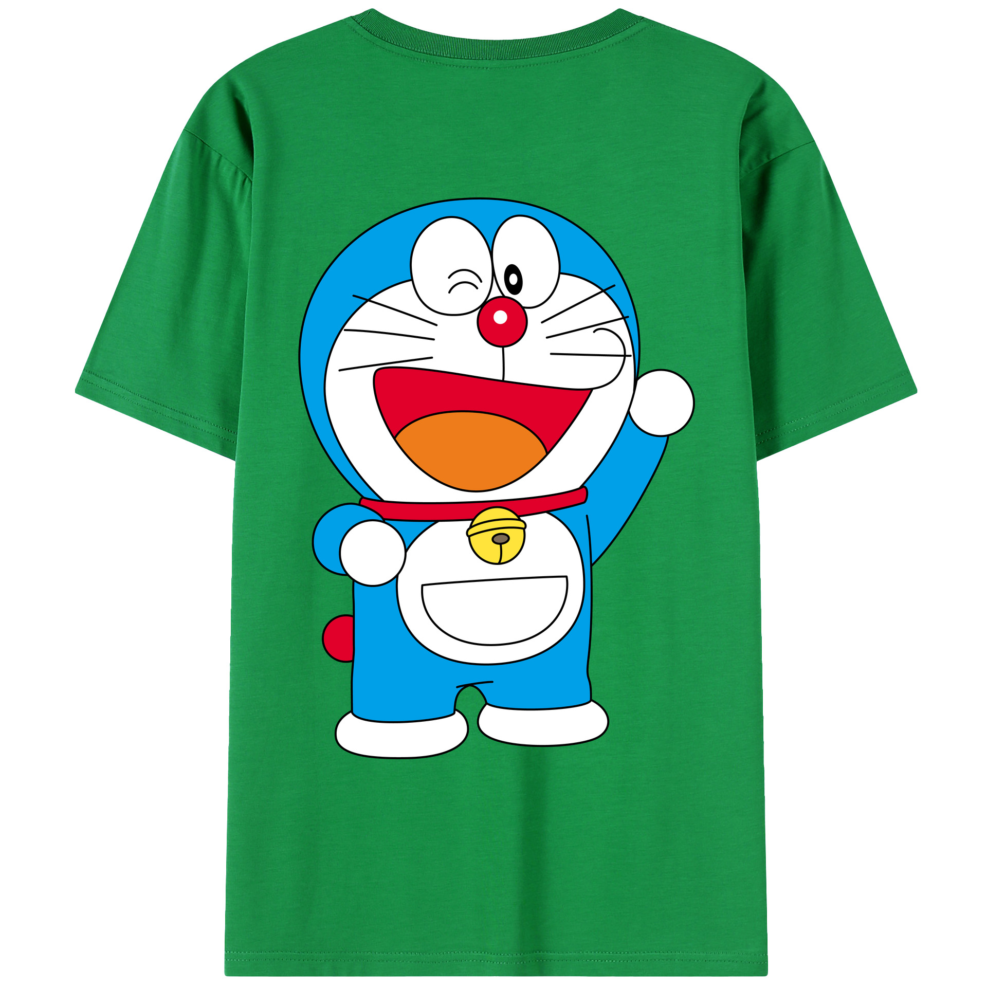 （画像用） ドラえもん Doraemon 綿100％ メンズ半袖Tシャツ（バックプリント） 通気性