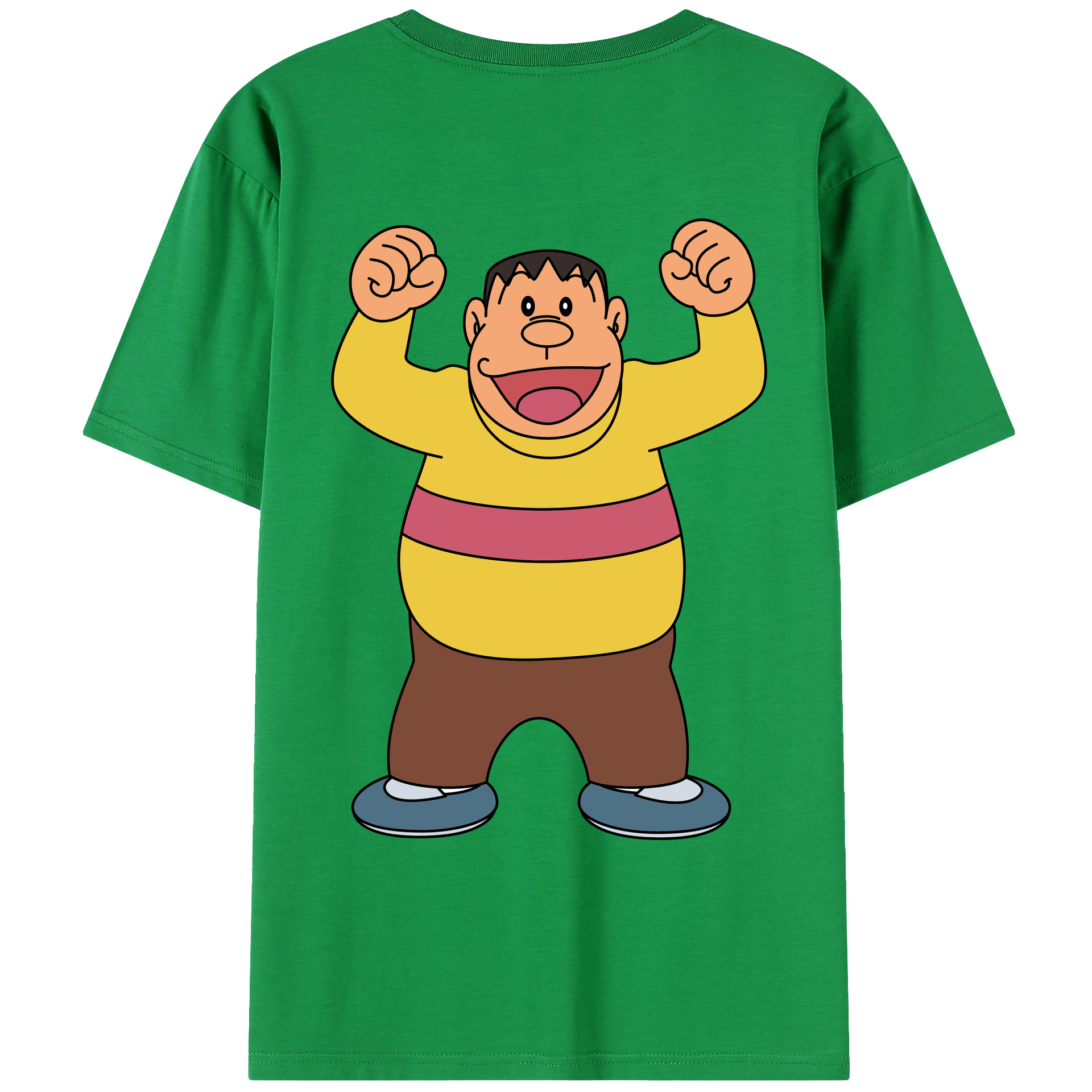 （画像用） ドラえもん 剛田武 Doraemon Gouta Takeshi 綿100％ メンズ半袖Tシャツ（バックプリント） 通気性
