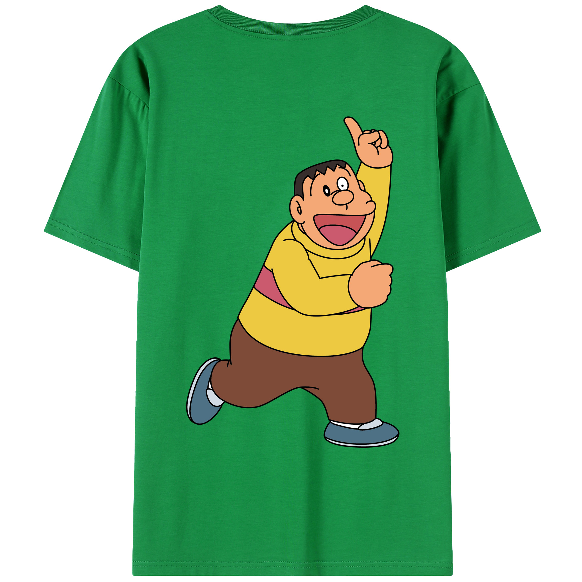 （画像用） ドラえもん 剛田武 Doraemon Gouta Takeshi 綿100％ メンズ半袖Tシャツ（バックプリント） 通気性