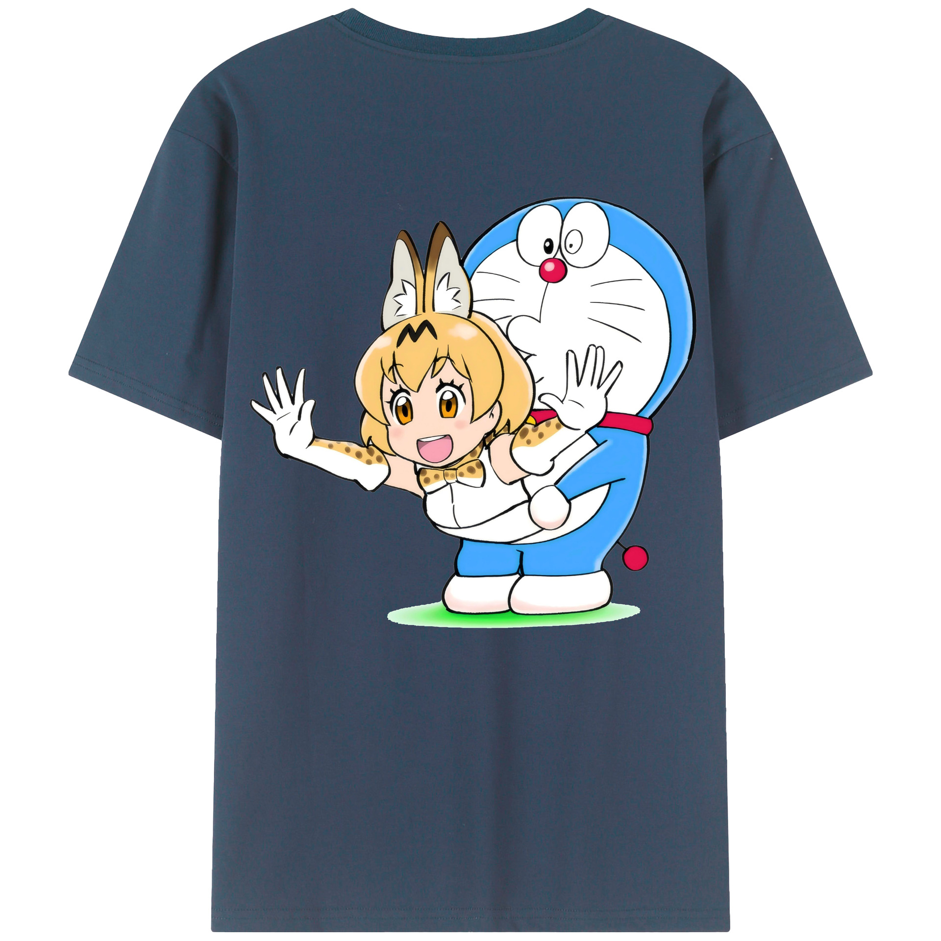 （画像用） ドラえもん Doraemon 綿100％ メンズ半袖Tシャツ（バックプリント） 通気性