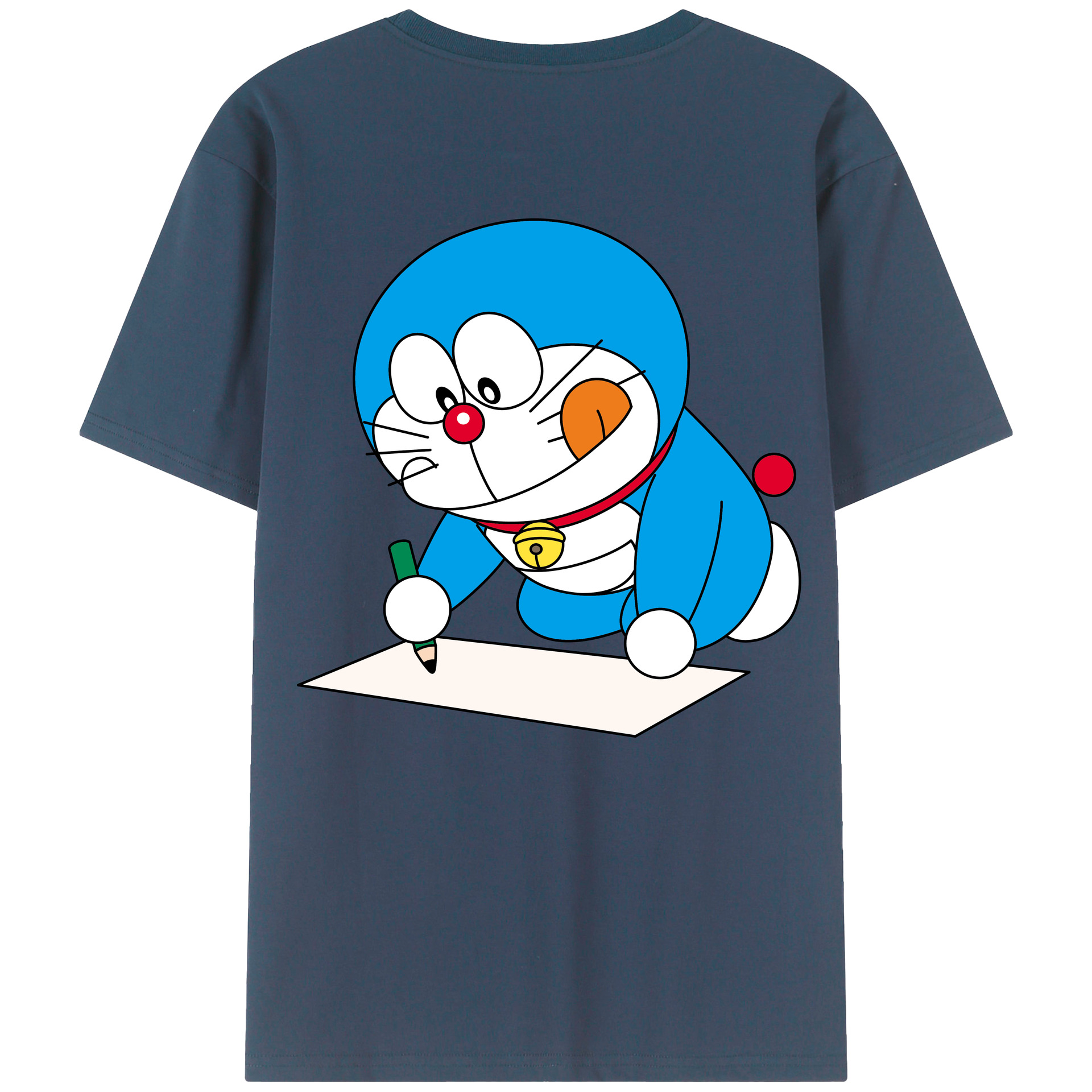 （画像用） ドラえもん Doraemon 綿100％ メンズ半袖Tシャツ（バックプリント） 通気性