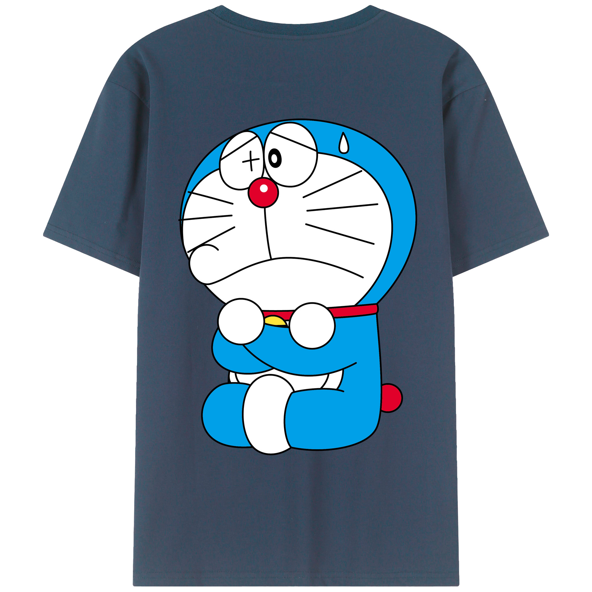 （画像用） ドラえもん Doraemon 綿100％ メンズ半袖Tシャツ（バックプリント） 通気性