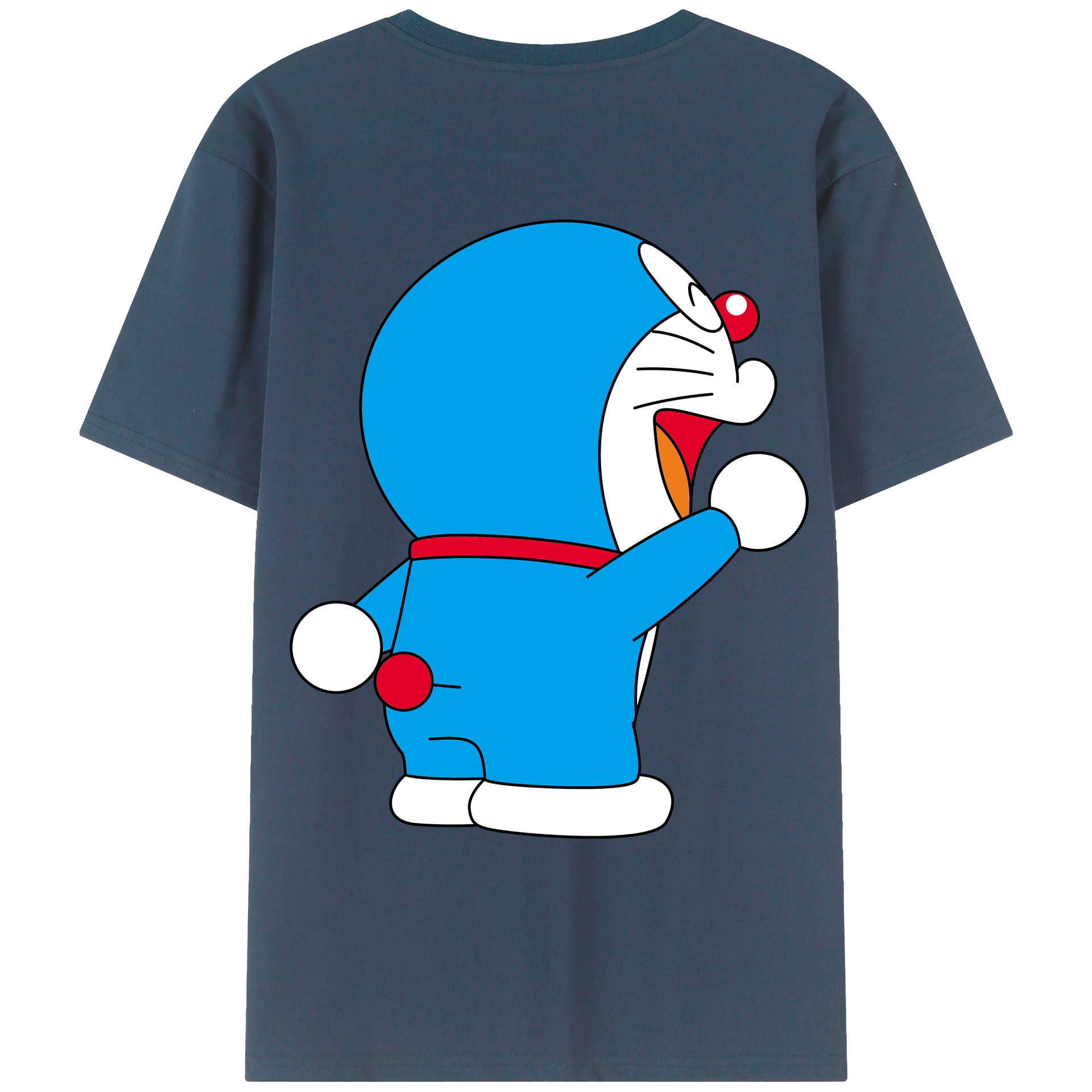 （画像用） ドラえもん Doraemon 綿100％ メンズ半袖Tシャツ（バックプリント） 通気性
