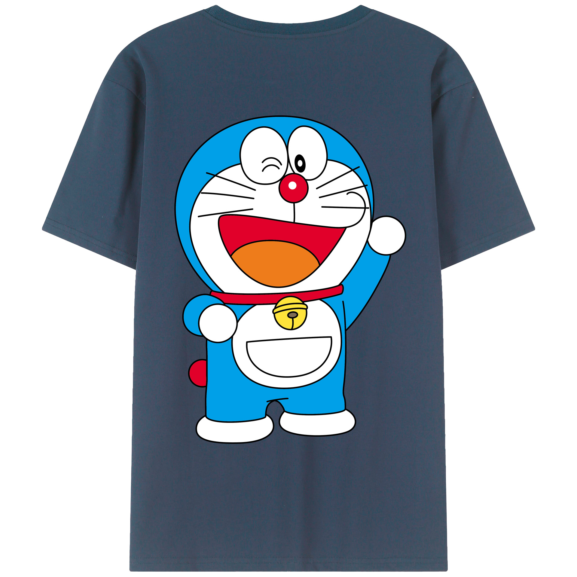 （画像用） ドラえもん Doraemon 綿100％ メンズ半袖Tシャツ（バックプリント） 通気性