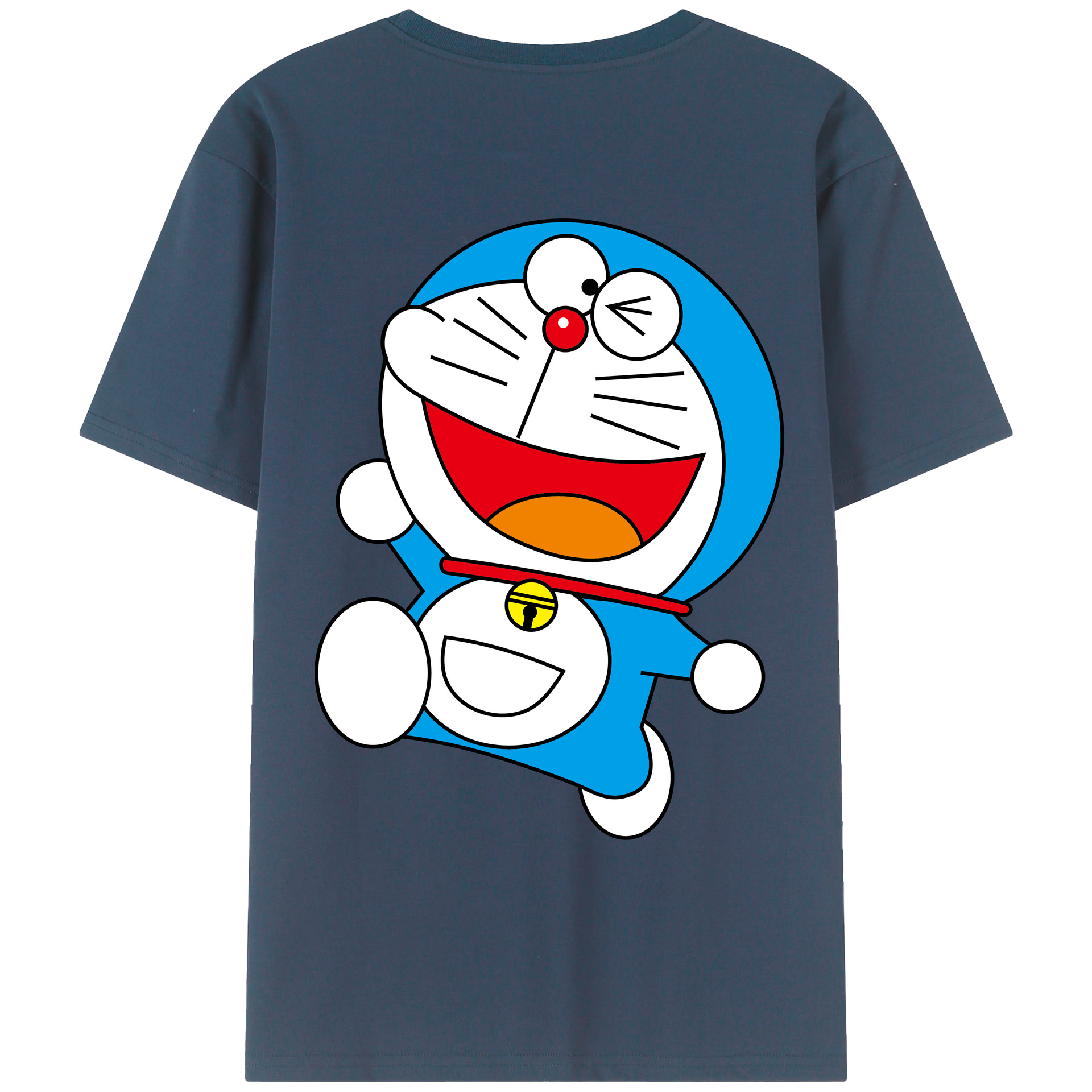 （画像用） ドラえもん Doraemon 綿100％ メンズ半袖Tシャツ（バックプリント） 通気性