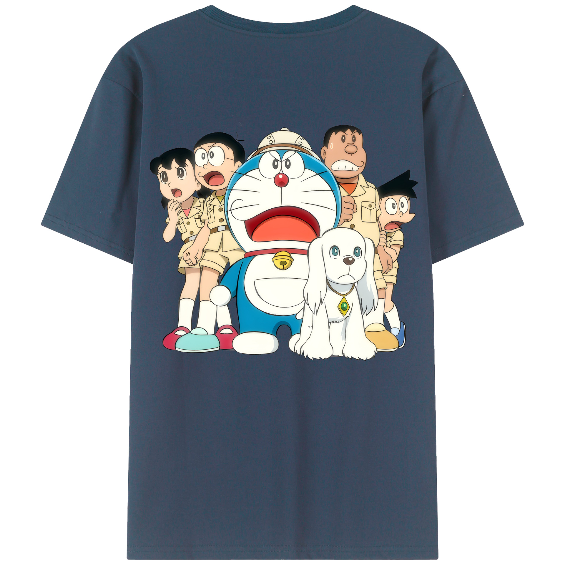 （画像用） ドラえもん Doraemon 綿100％ メンズ半袖Tシャツ（バックプリント） 通気性