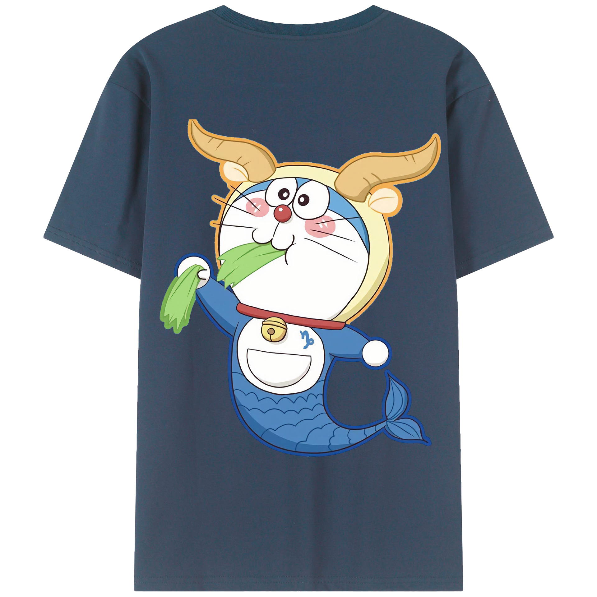 （画像用） ドラえもん Doraemon 綿100％ メンズ半袖Tシャツ（バックプリント） 通気性