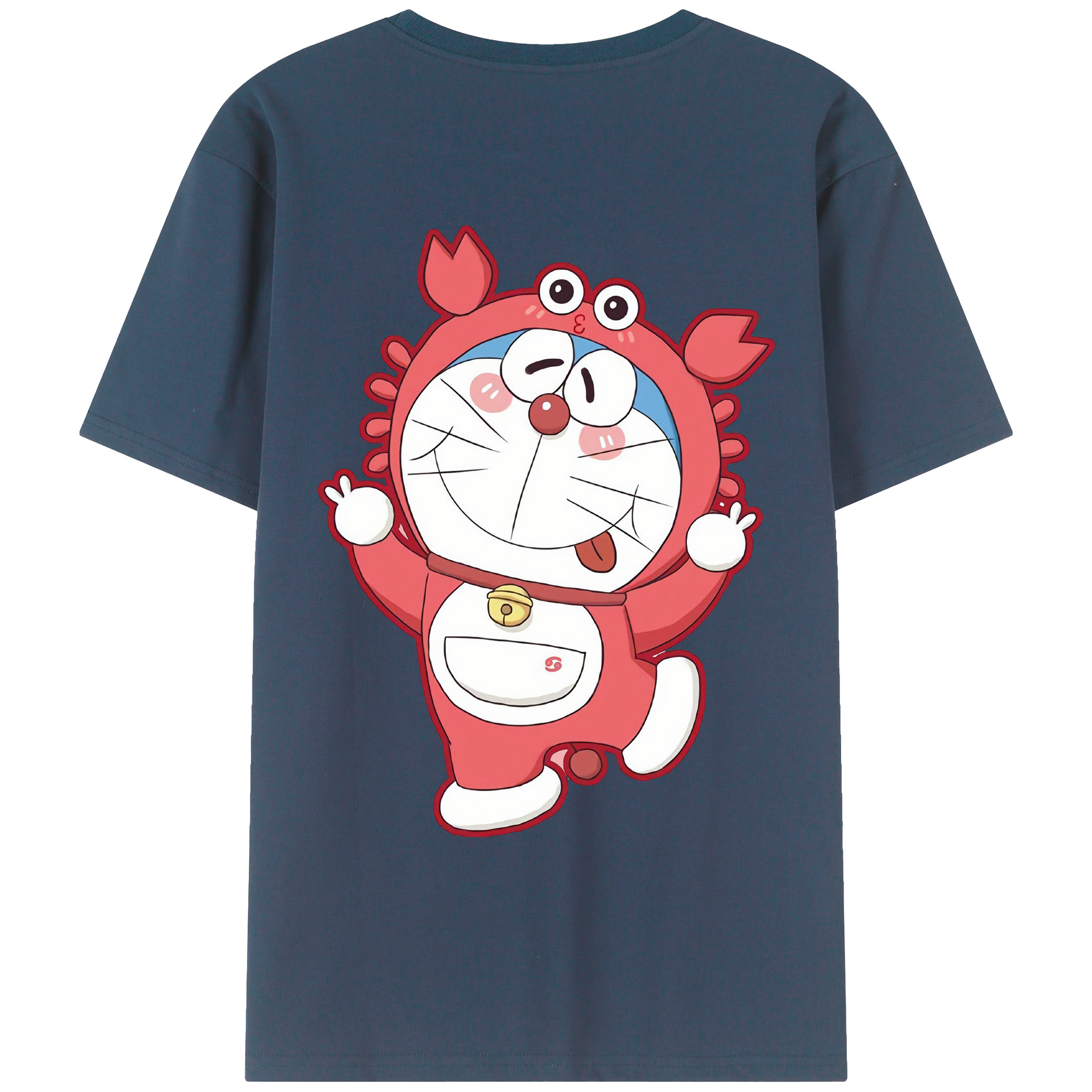 （画像用） ドラえもん Doraemon 綿100％ メンズ半袖Tシャツ（バックプリント） 通気性