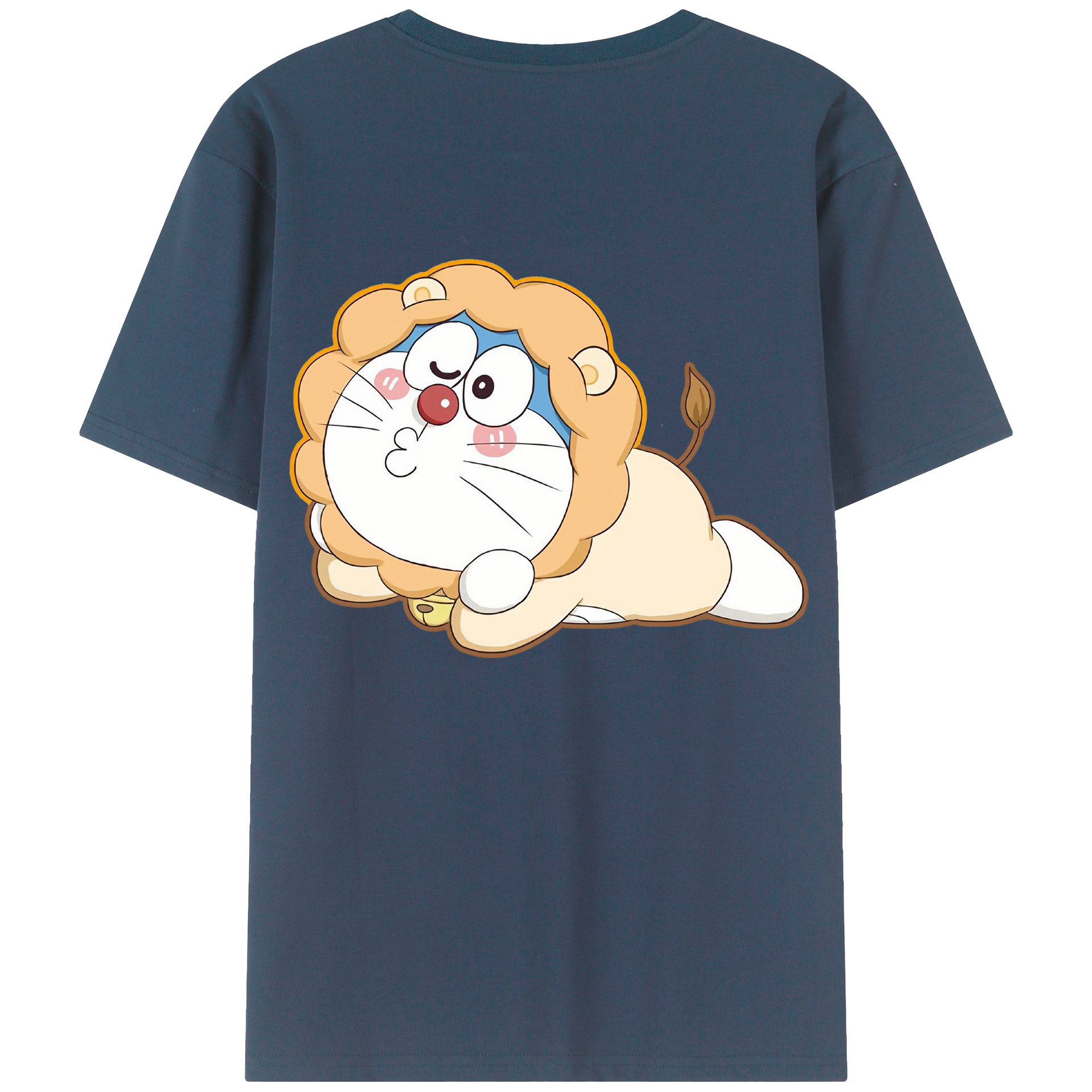 （画像用） ドラえもん Doraemon 綿100％ メンズ半袖Tシャツ（バックプリント） 通気性