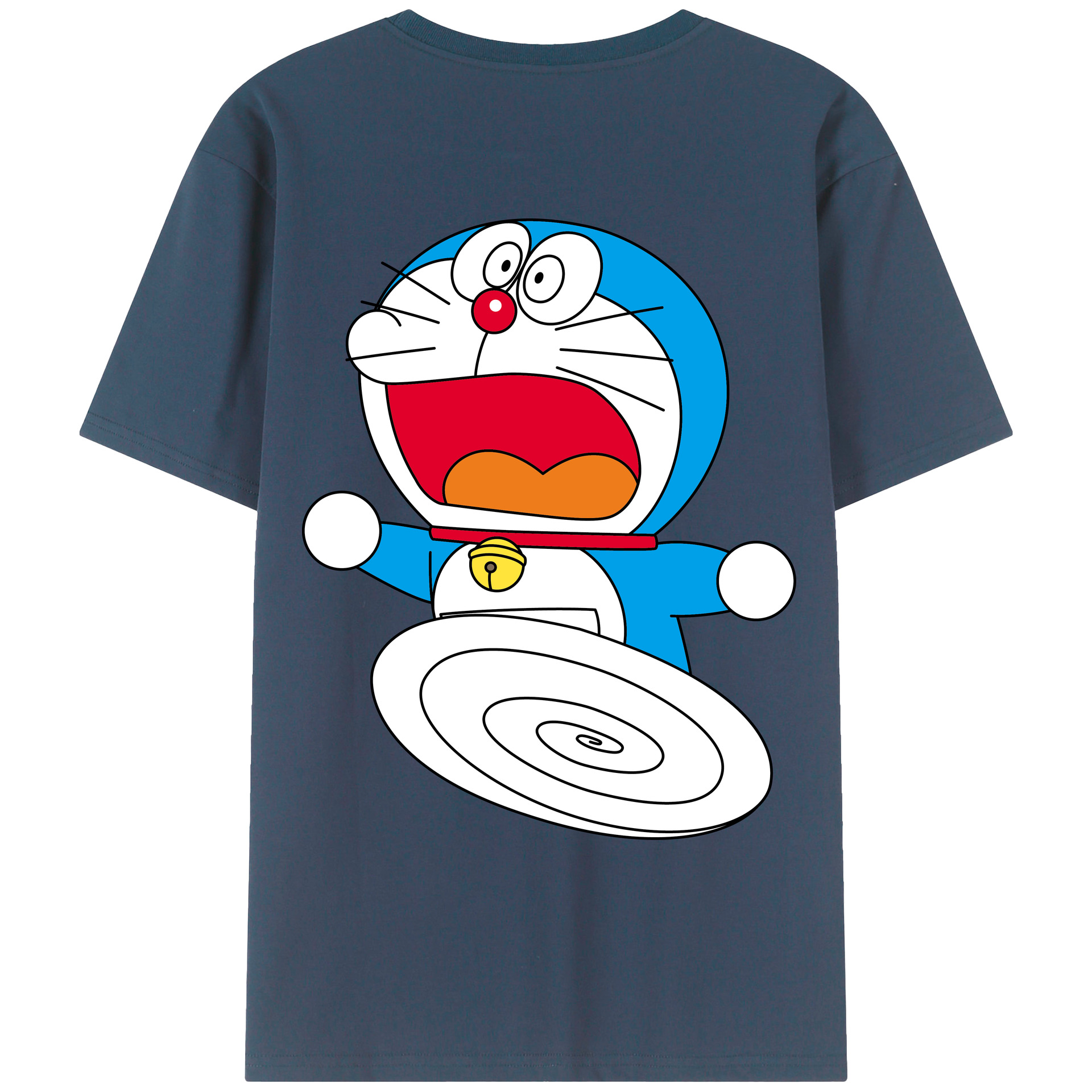（画像用） ドラえもん Doraemon 綿100％ メンズ半袖Tシャツ（バックプリント） 通気性