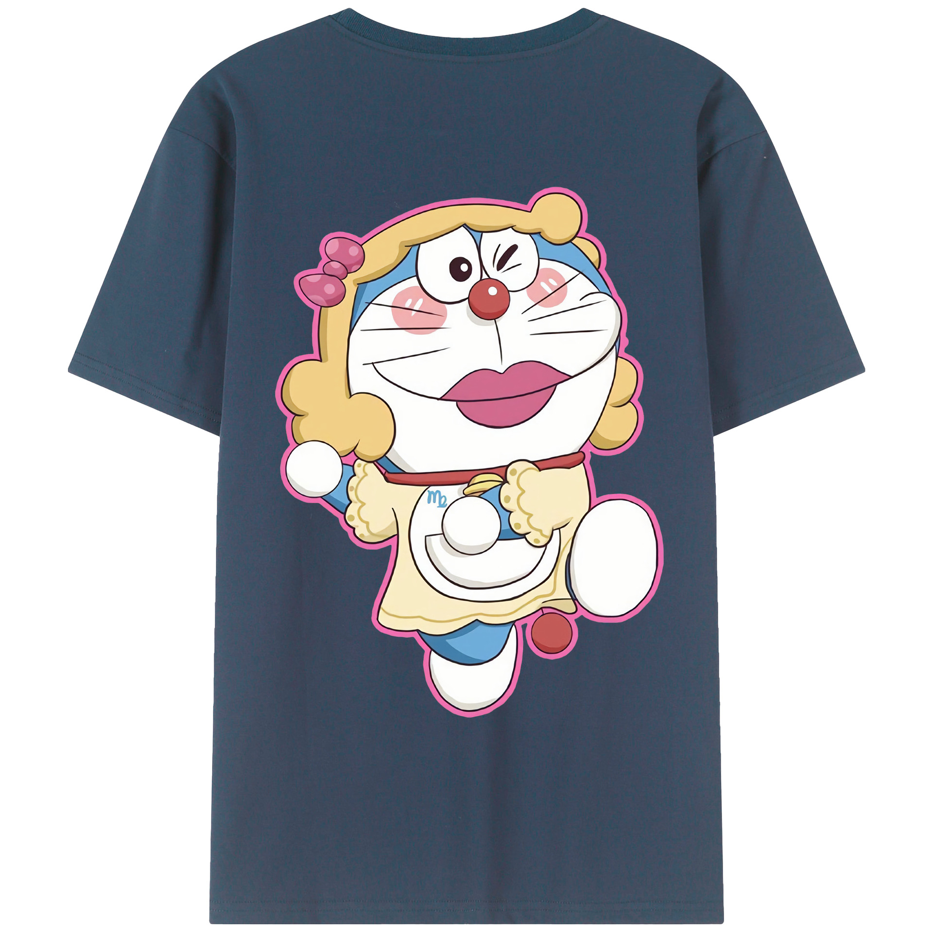 （画像用） ドラえもん Doraemon 綿100％ メンズ半袖Tシャツ（バックプリント） 通気性