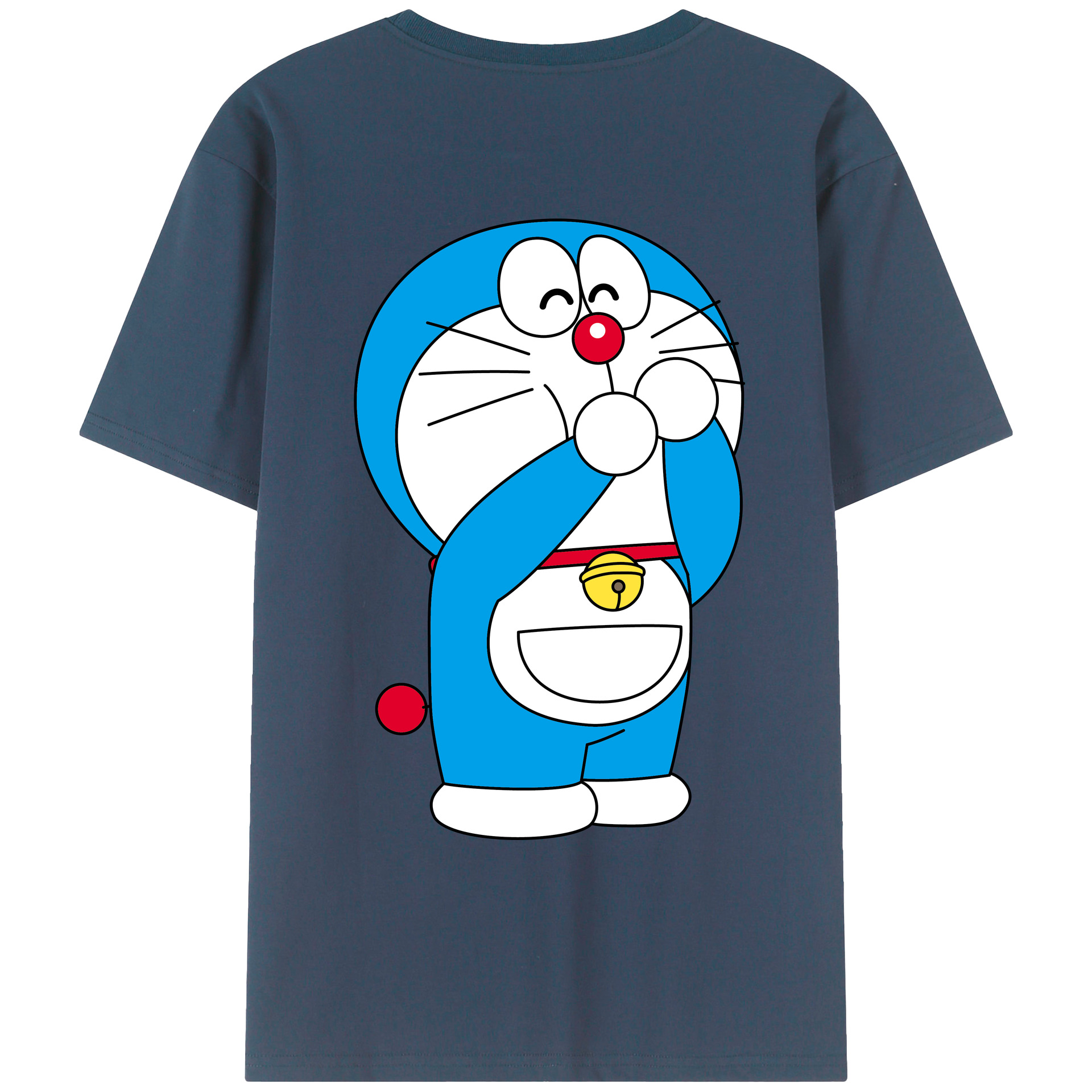 （画像用） ドラえもん Doraemon 綿100％ メンズ半袖Tシャツ（バックプリント） 通気性