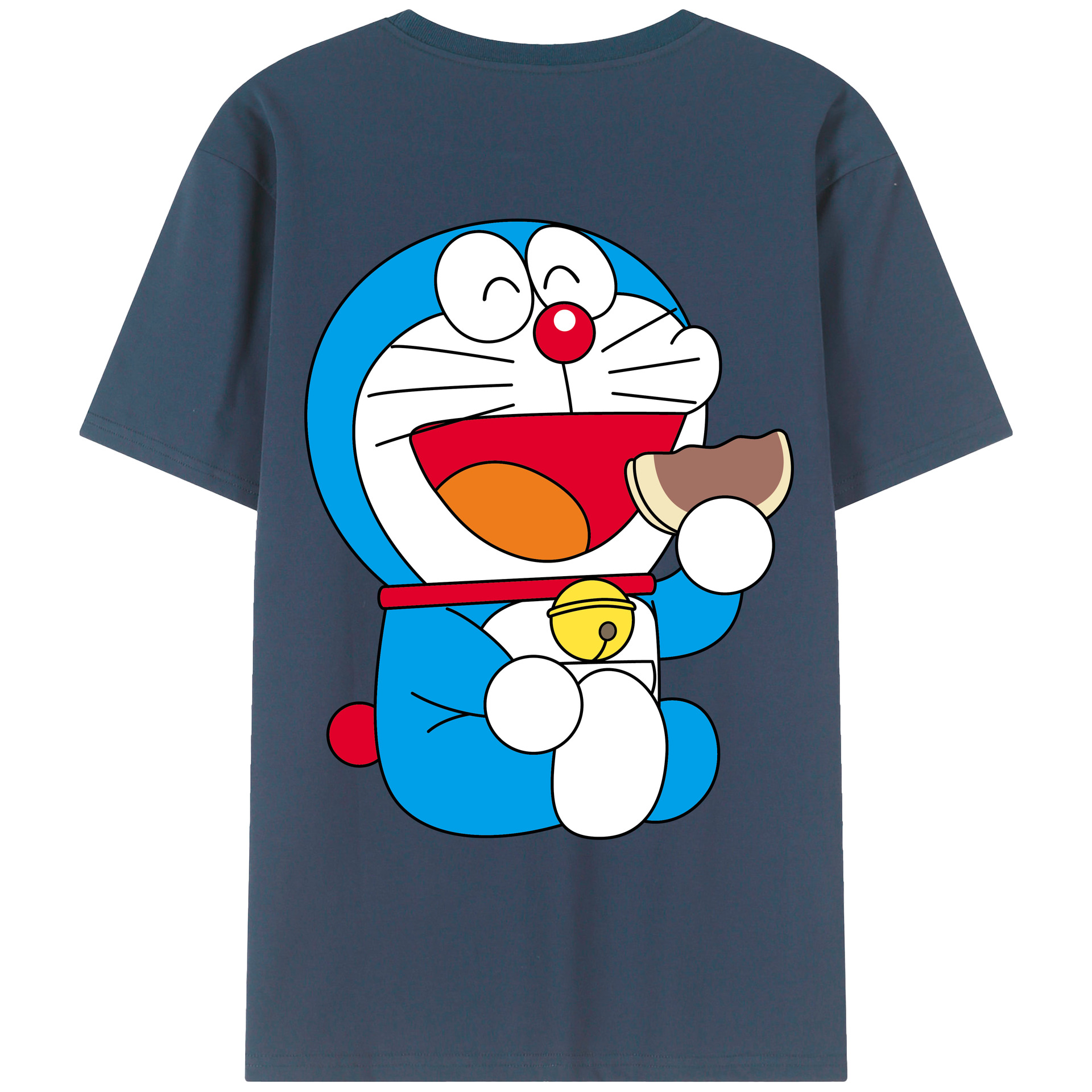 （画像用） ドラえもん Doraemon 綿100％ メンズ半袖Tシャツ（バックプリント） 通気性