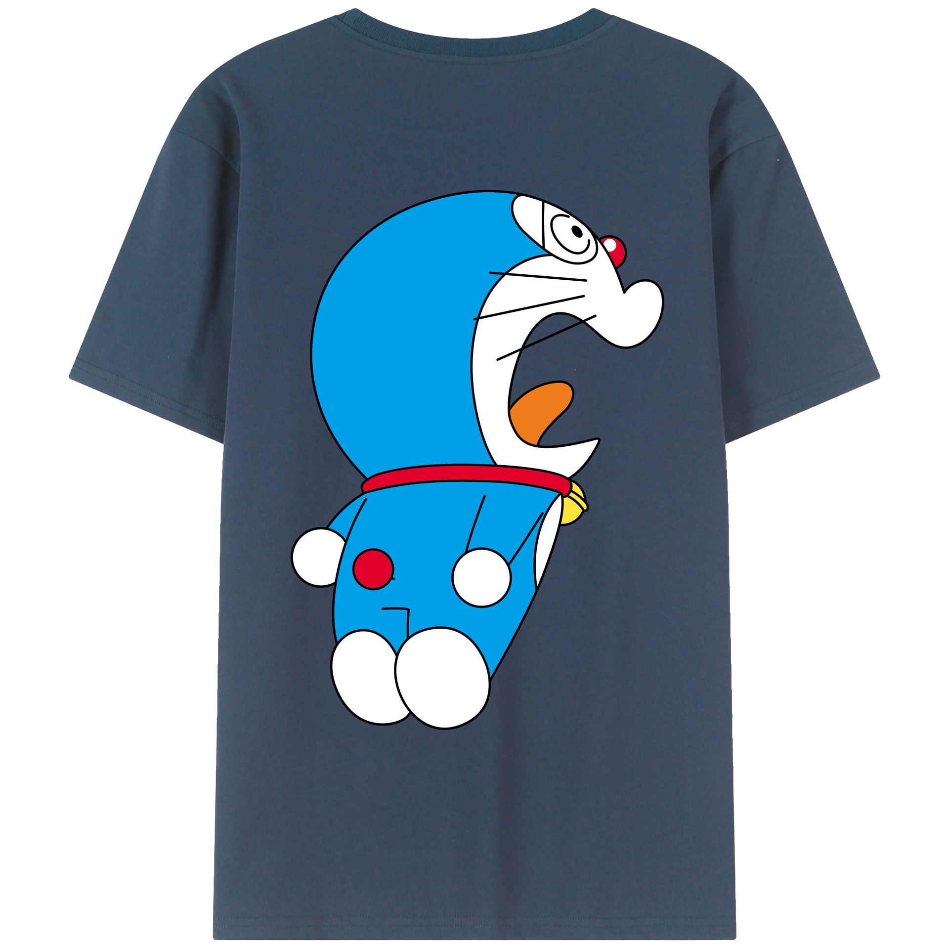 （画像用） ドラえもん Doraemon 綿100％ メンズ半袖Tシャツ（バックプリント） 通気性