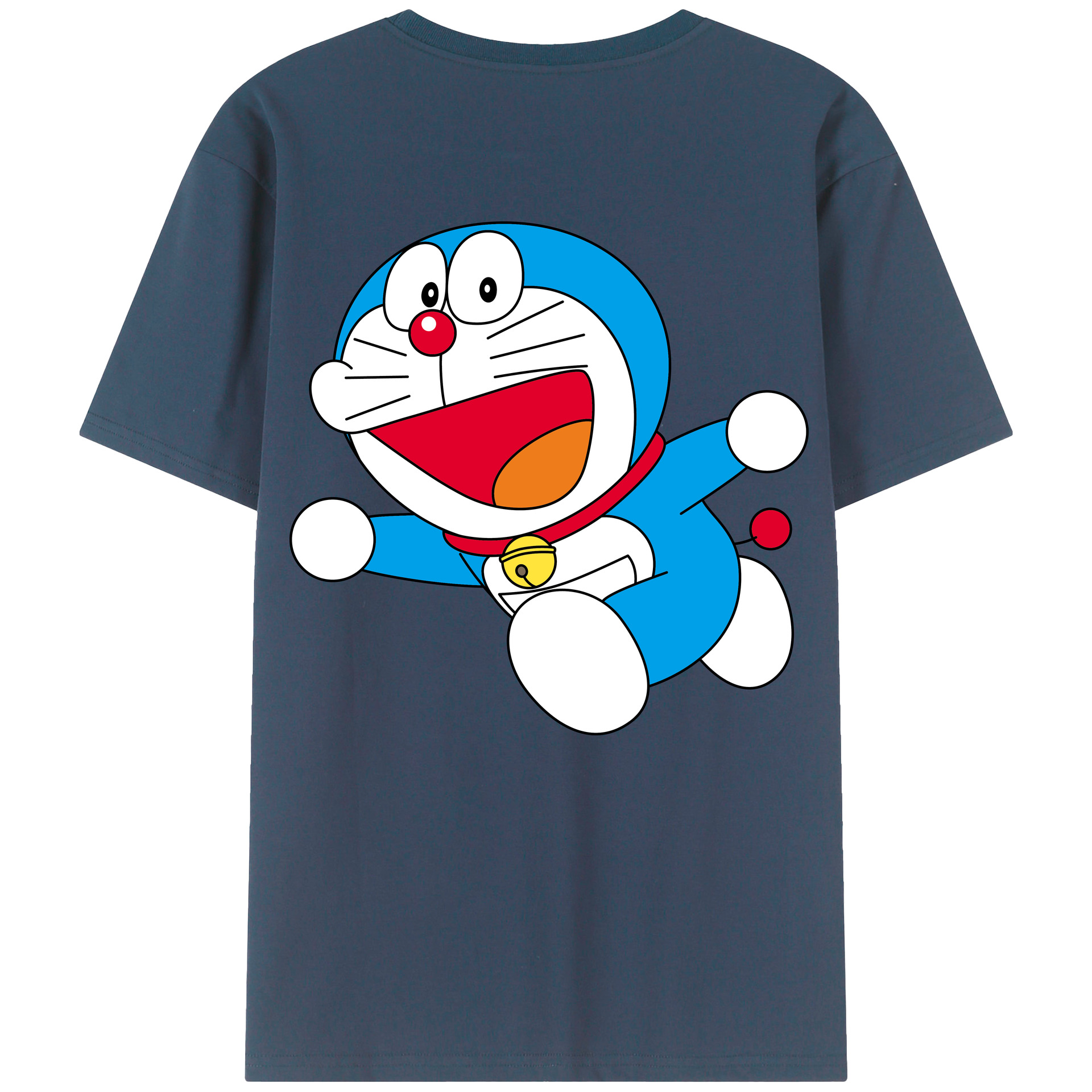 （画像用） ドラえもん Doraemon 綿100％ メンズ半袖Tシャツ（バックプリント） 通気性