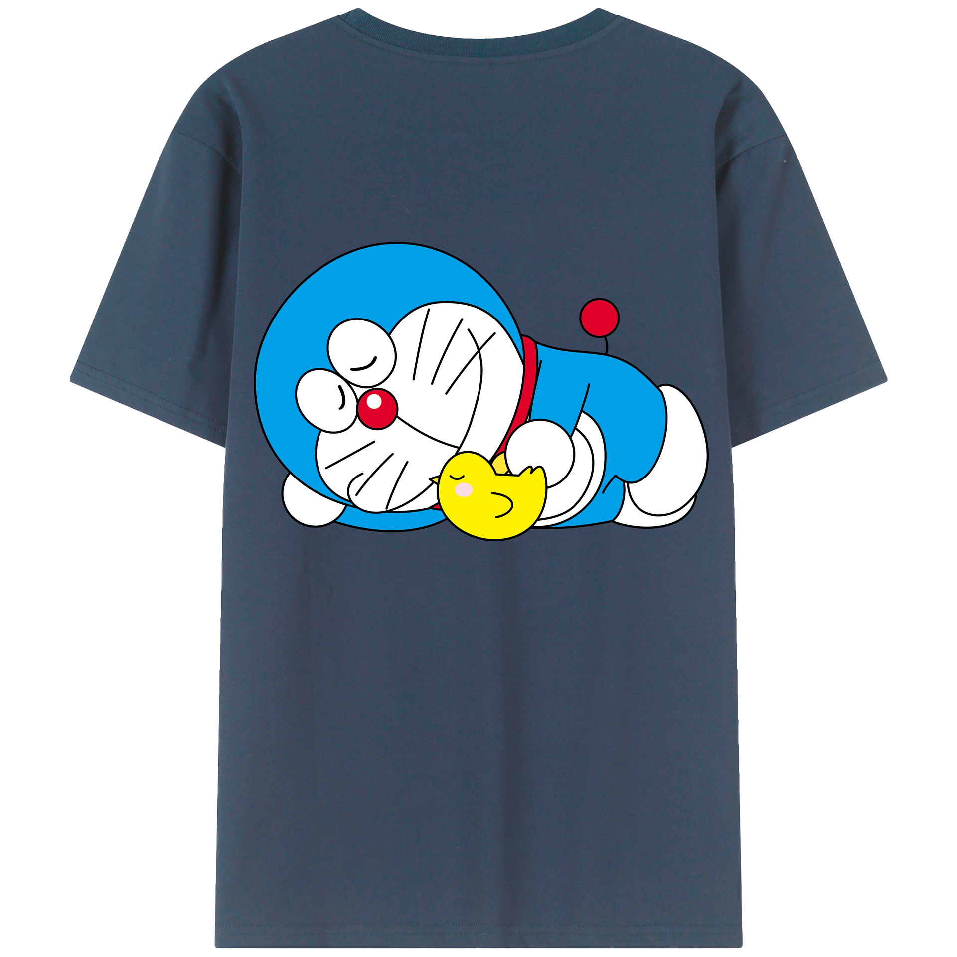 （画像用） ドラえもん Doraemon 綿100％ メンズ半袖Tシャツ（バックプリント） 通気性