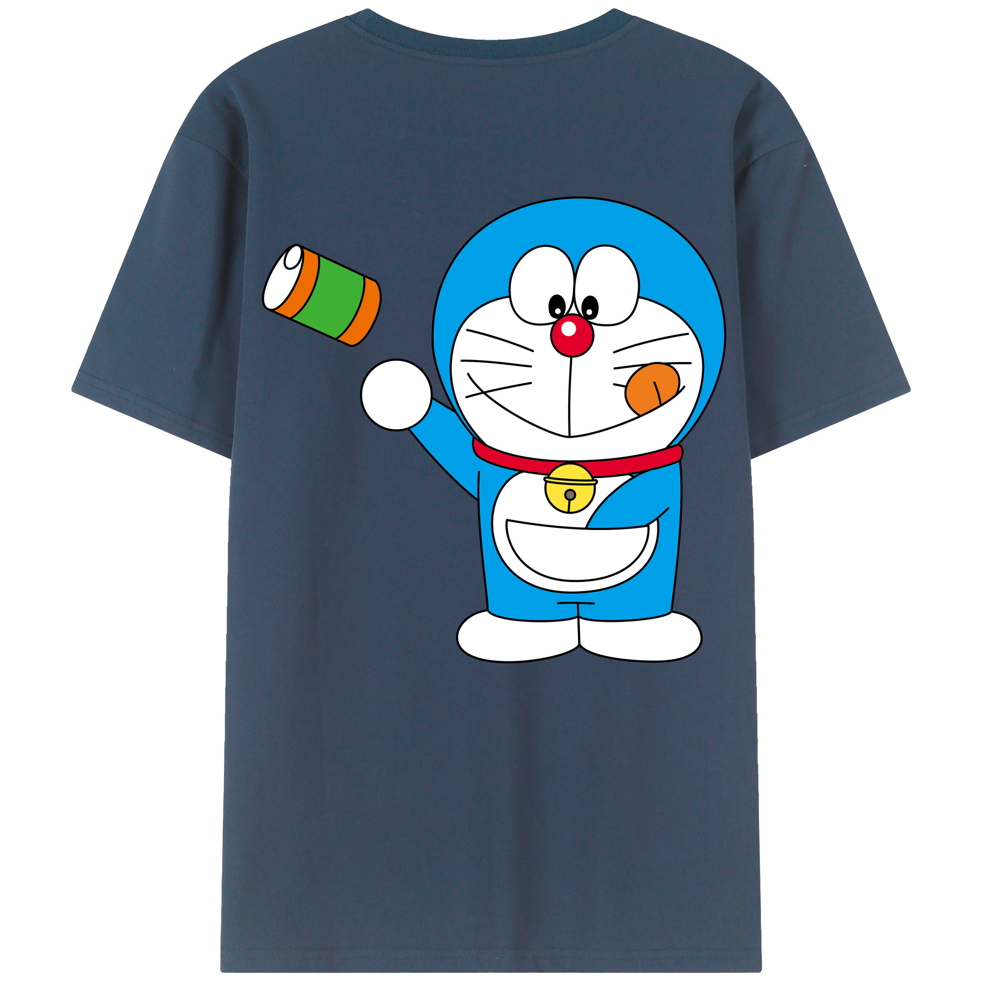 （画像用） ドラえもん Doraemon 綿100％ メンズ半袖Tシャツ（バックプリント） 通気性