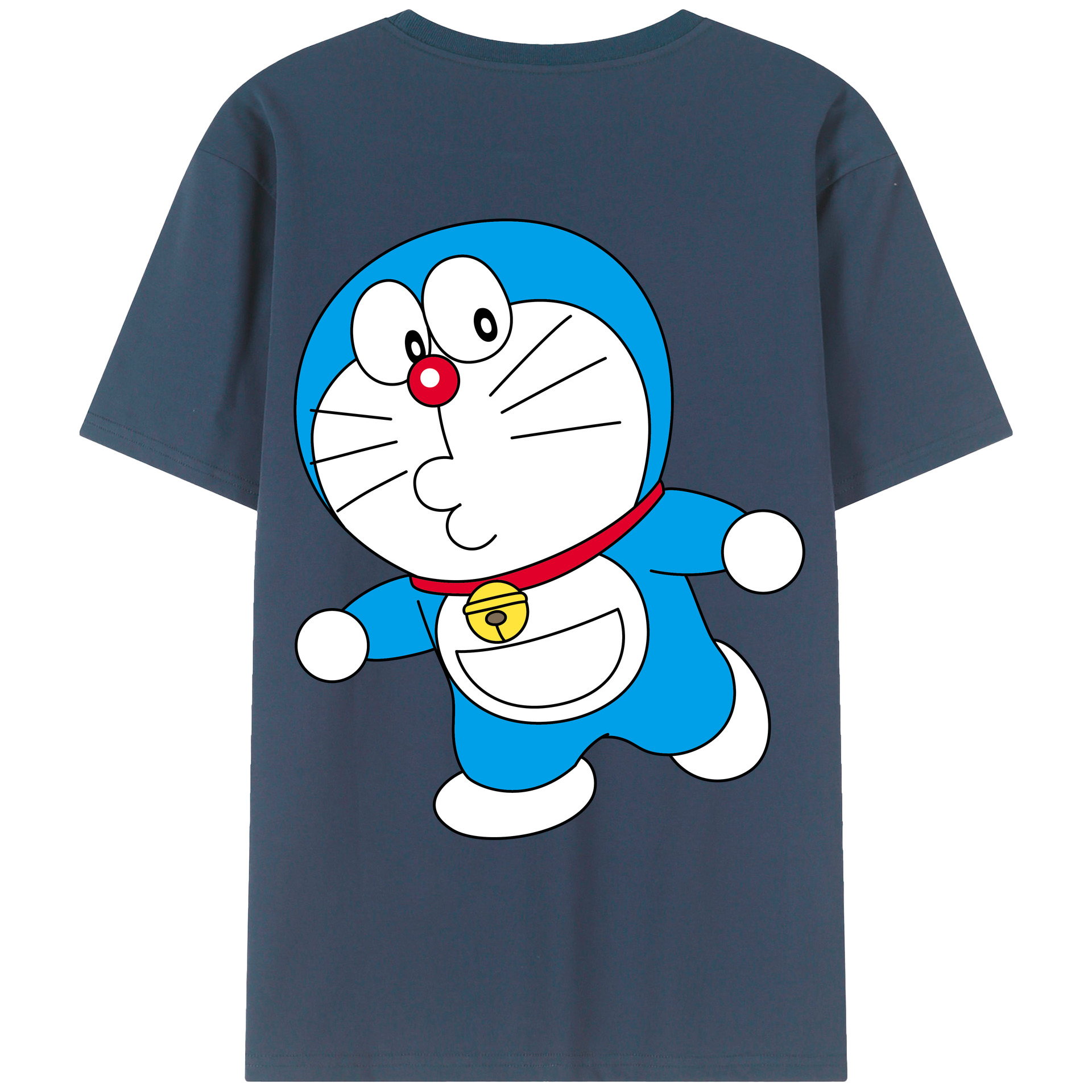 （画像用） ドラえもん Doraemon 綿100％ メンズ半袖Tシャツ（バックプリント） 通気性