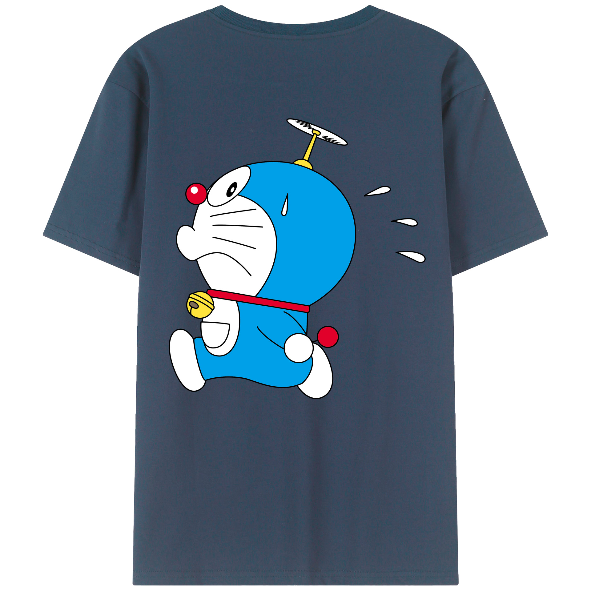 （画像用） ドラえもん Doraemon 綿100％ メンズ半袖Tシャツ（バックプリント） 通気性