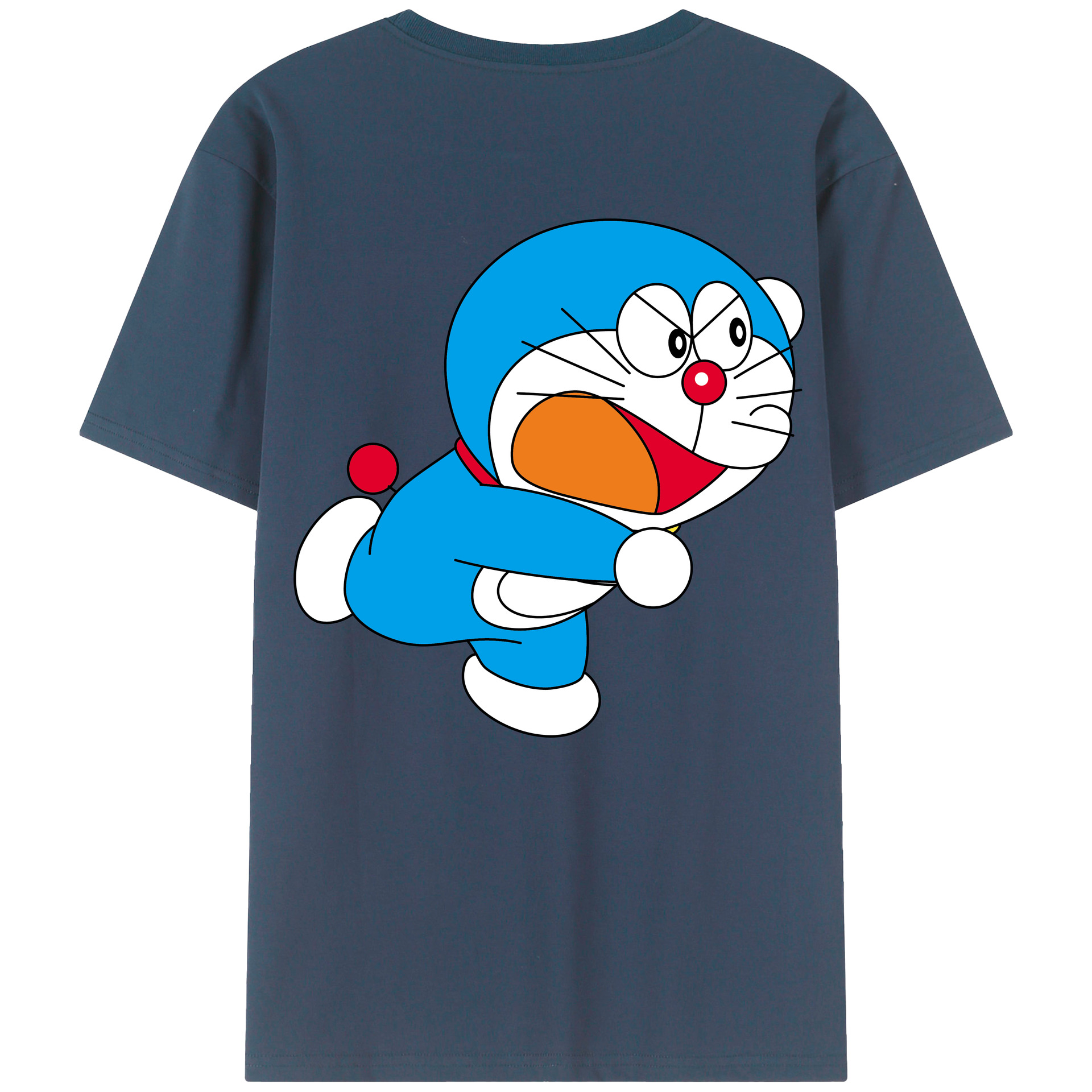 （画像用） ドラえもん Doraemon 綿100％ メンズ半袖Tシャツ（バックプリント） 通気性