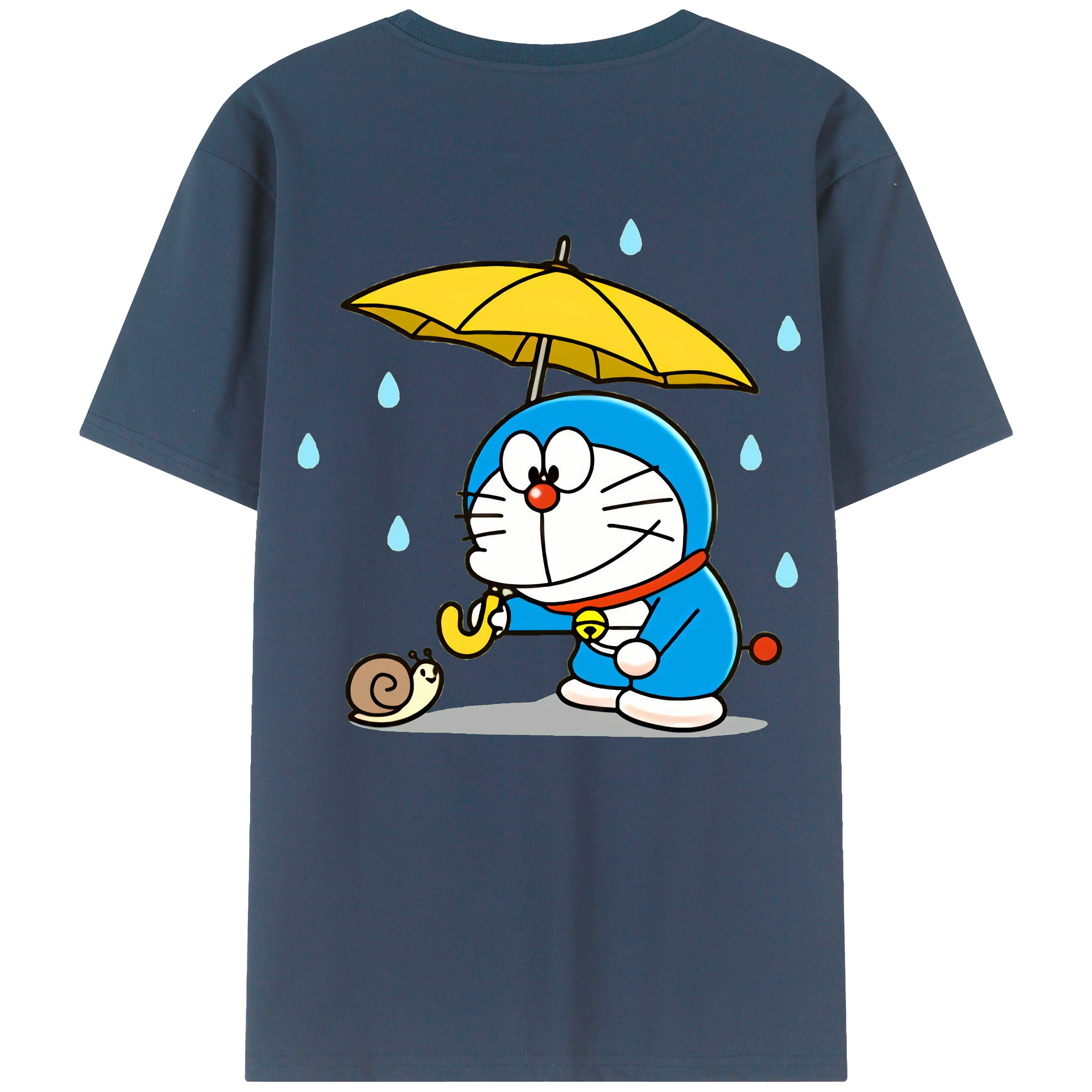 （画像用） ドラえもん Doraemon 綿100％ メンズ半袖Tシャツ（バックプリント） 通気性