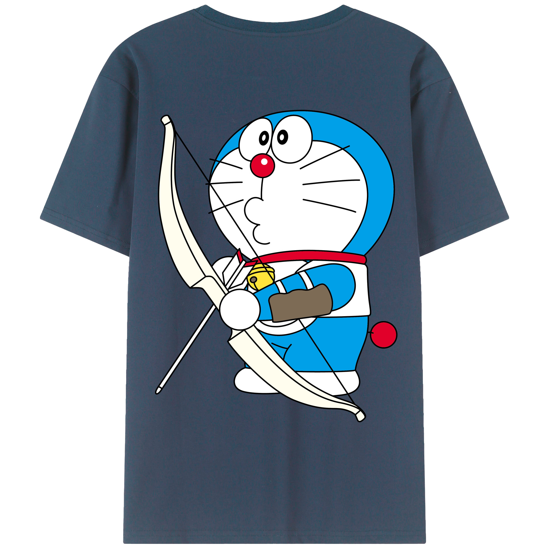（画像用） ドラえもん Doraemon 綿100％ メンズ半袖Tシャツ（バックプリント） 通気性