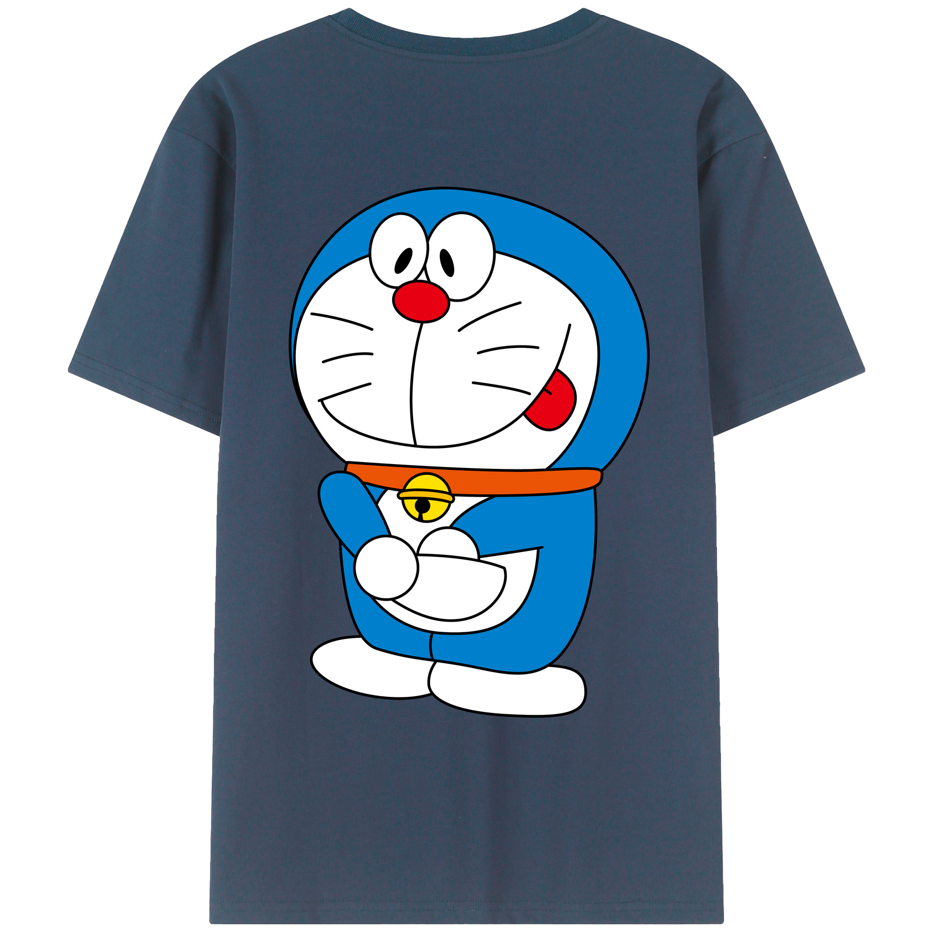 （画像用） ドラえもん Doraemon 綿100％ メンズ半袖Tシャツ（バックプリント） 通気性