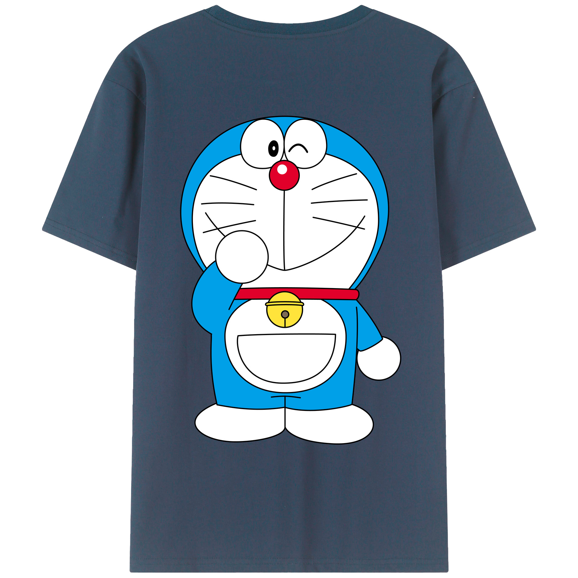 （画像用） ドラえもん Doraemon 綿100％ メンズ半袖Tシャツ（バックプリント） 通気性