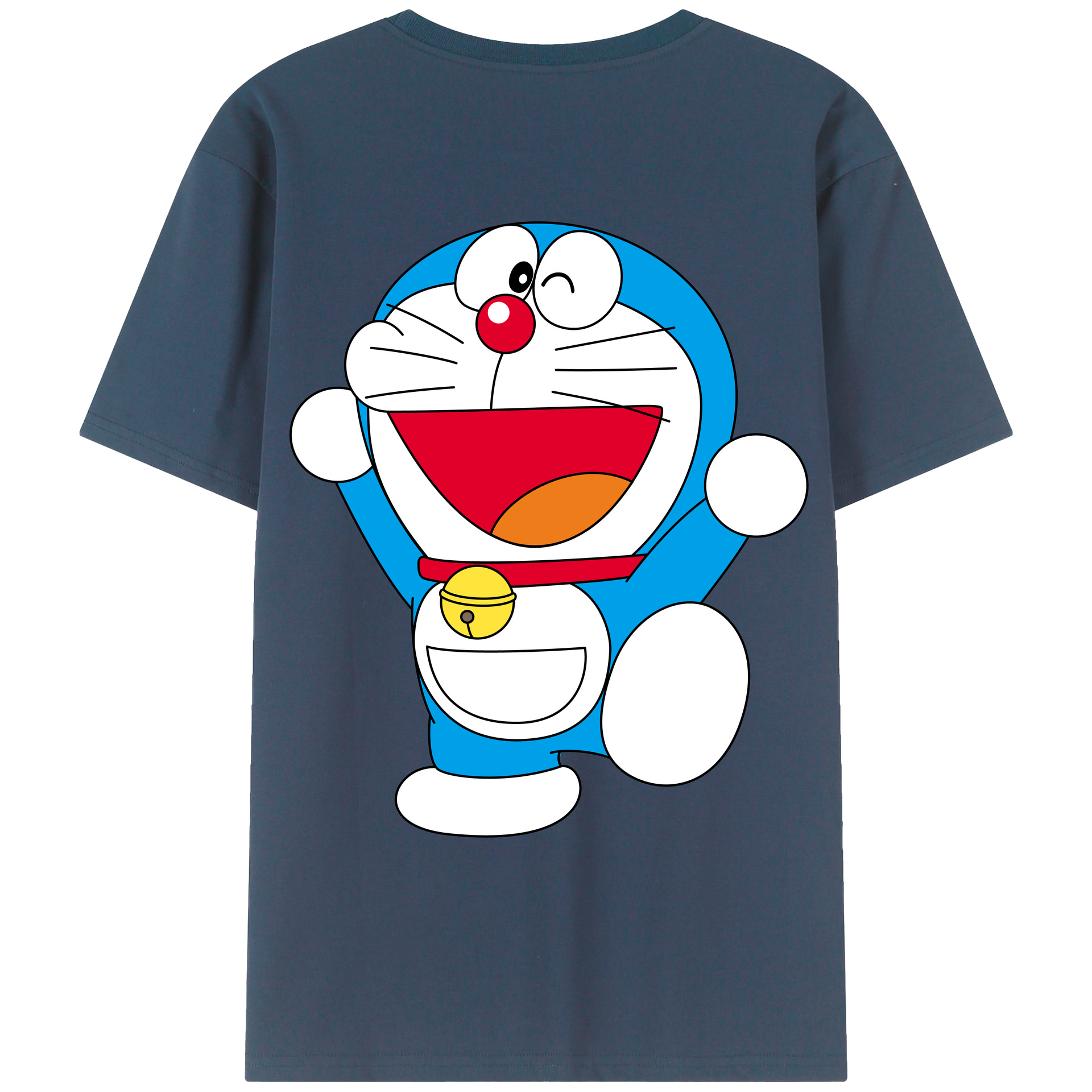 （画像用） ドラえもん Doraemon 綿100％ メンズ半袖Tシャツ（バックプリント） 通気性