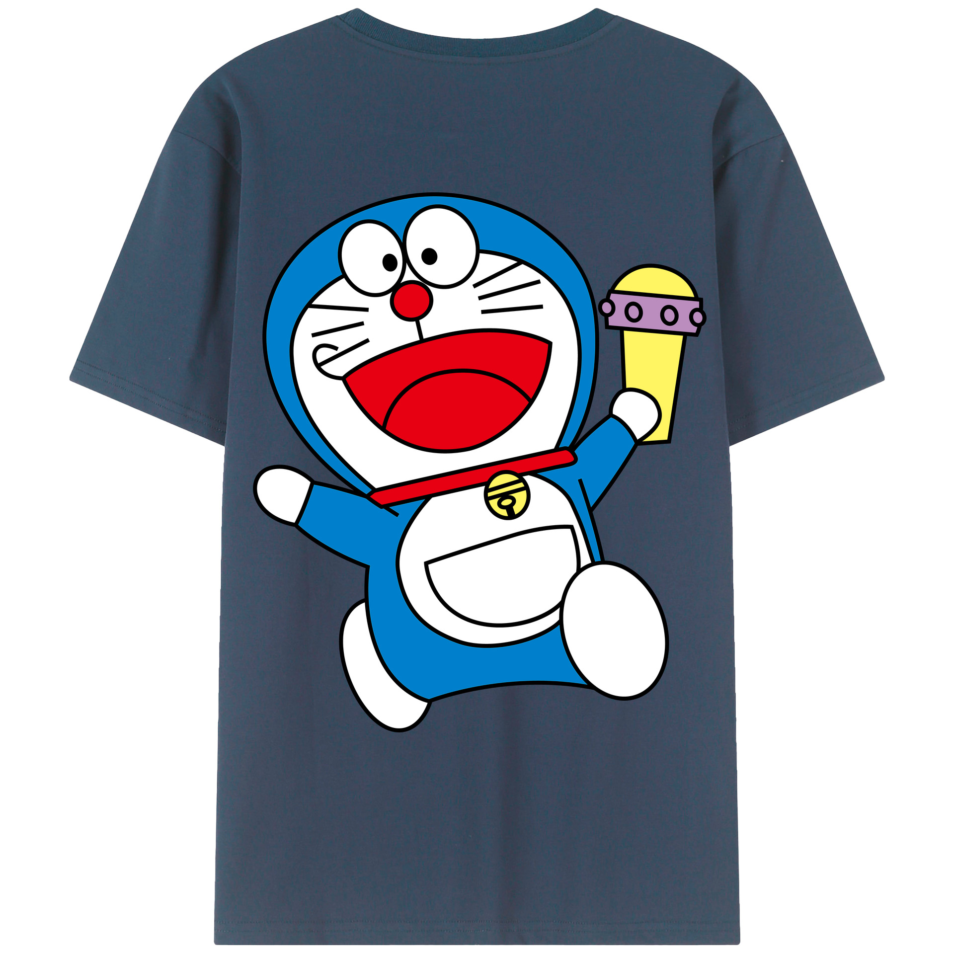 （画像用） ドラえもん Doraemon 綿100％ メンズ半袖Tシャツ（バックプリント） 通気性