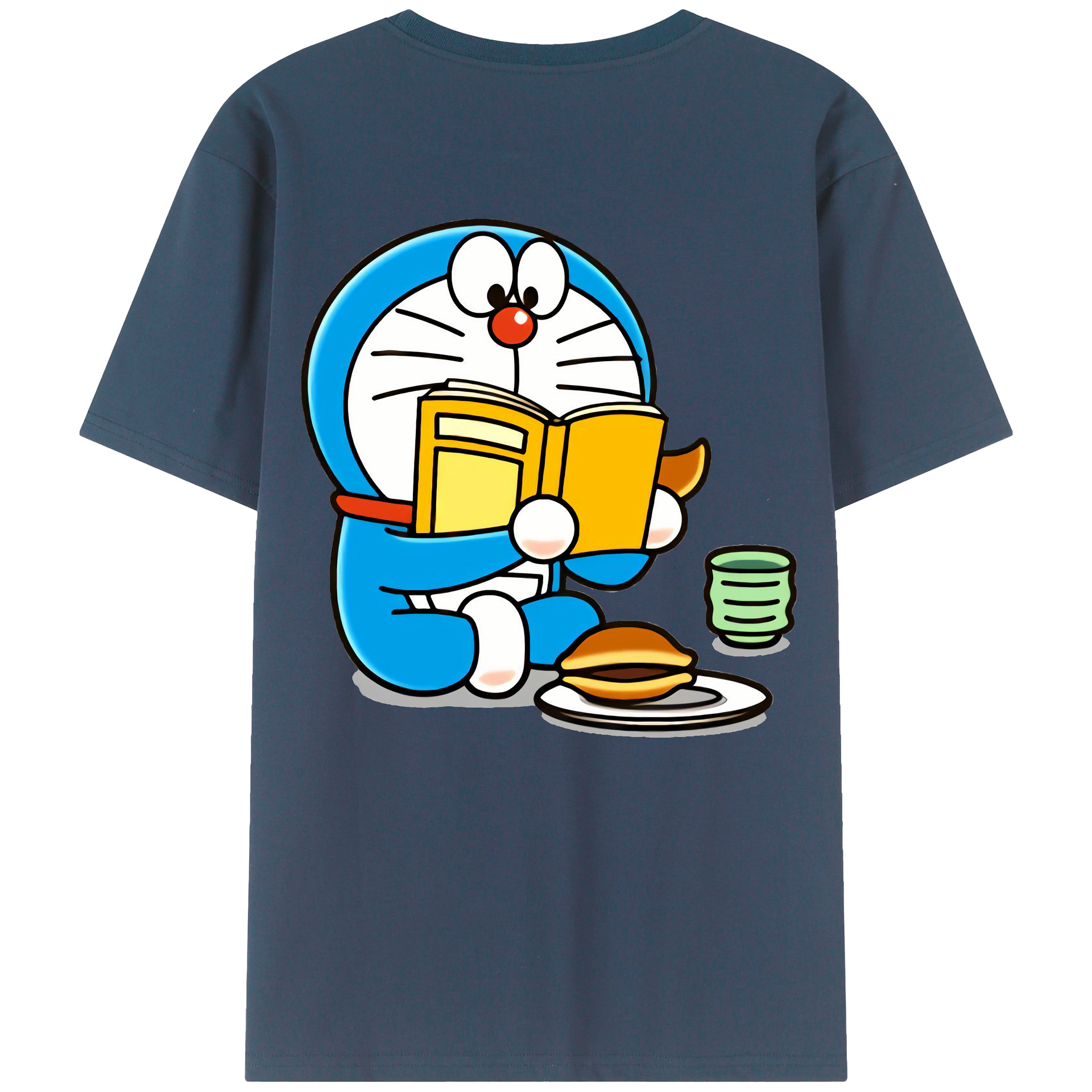 （画像用） ドラえもん Doraemon 綿100％ メンズ半袖Tシャツ（バックプリント） 通気性