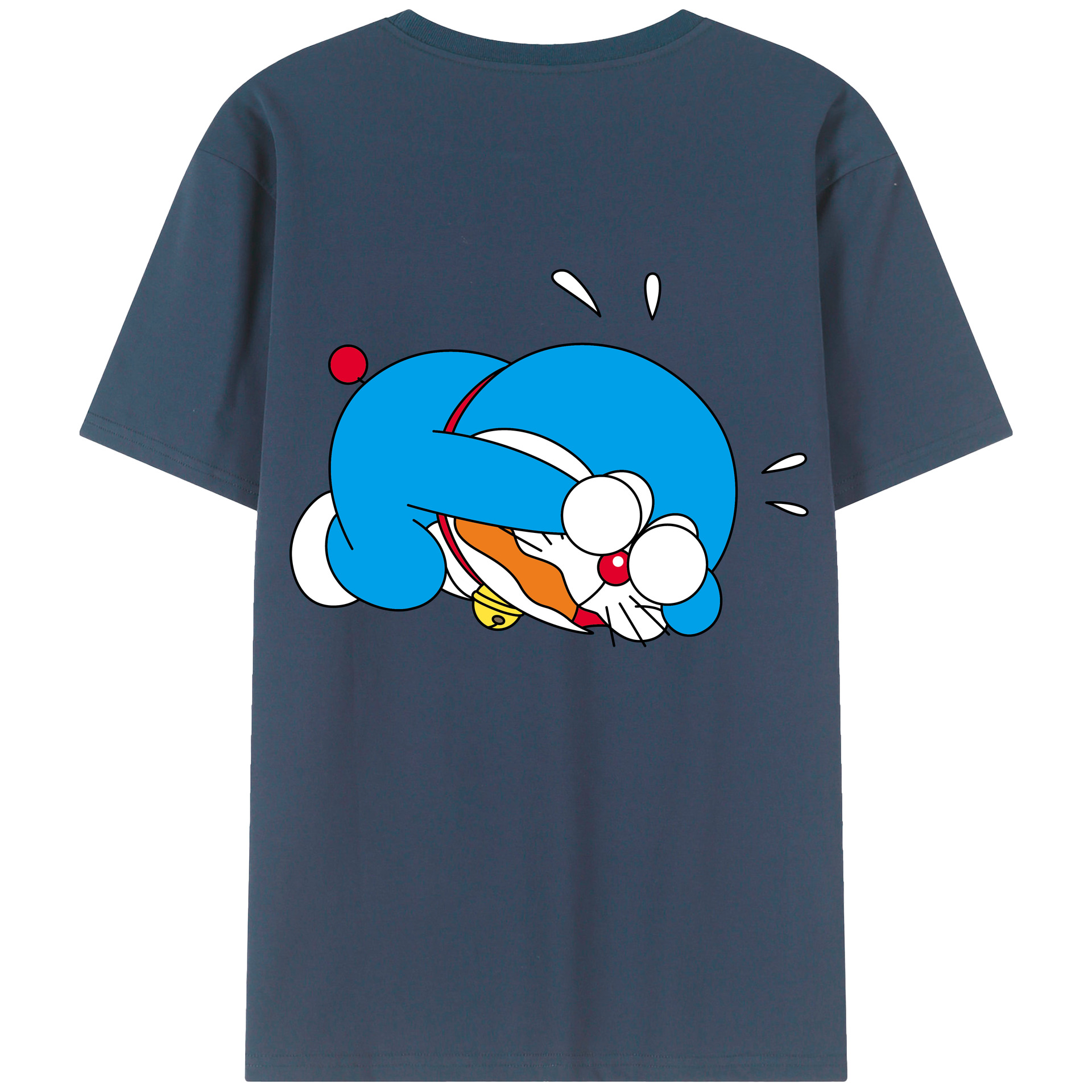 （画像用） ドラえもん Doraemon 綿100％ メンズ半袖Tシャツ（バックプリント） 通気性