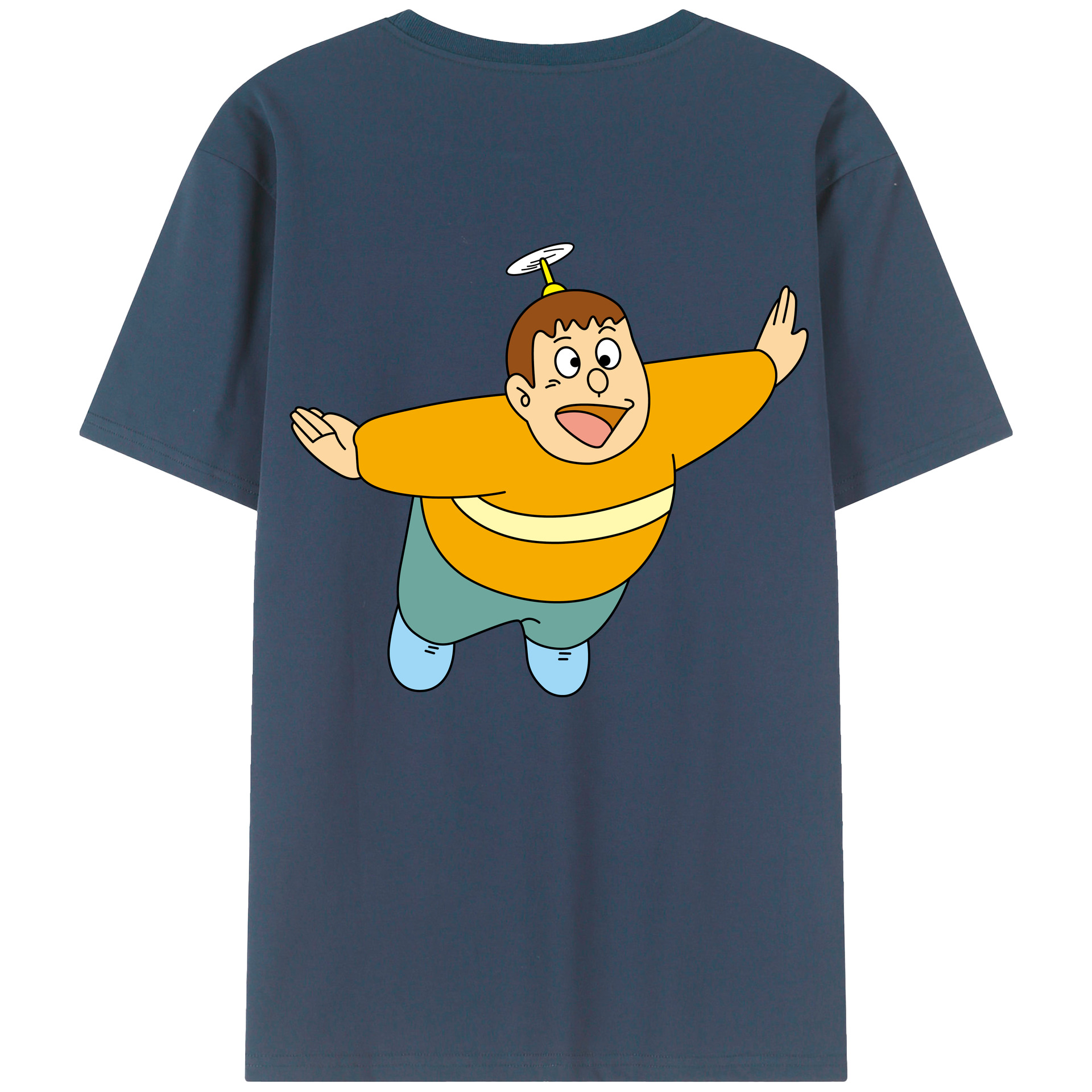 （画像用） ドラえもん 剛田武 Doraemon Gouta Takeshi 綿100％ メンズ半袖Tシャツ（バックプリント） 通気性