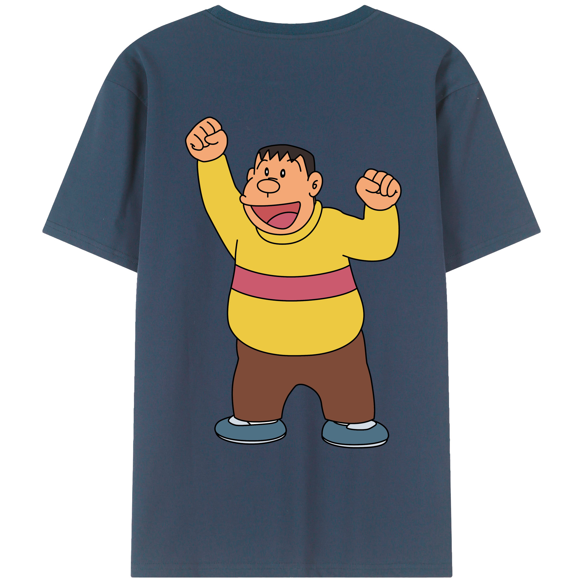 （画像用） ドラえもん 剛田武 Doraemon Gouta Takeshi 綿100％ メンズ半袖Tシャツ（バックプリント） 通気性