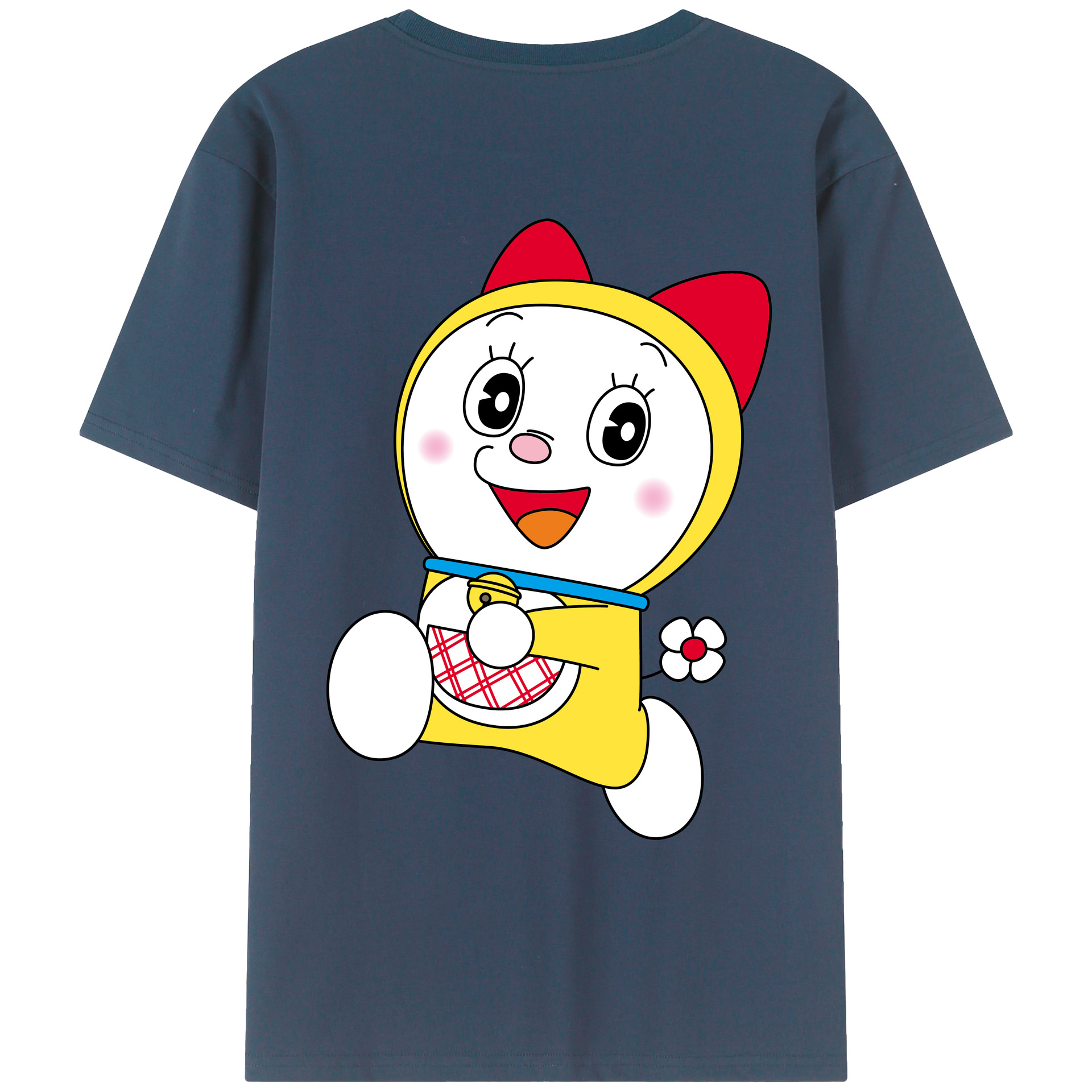 （画像用） ドラえもん ドラミ Doraemon Dorami 綿100％ メンズ半袖Tシャツ（バックプリント） 通気性