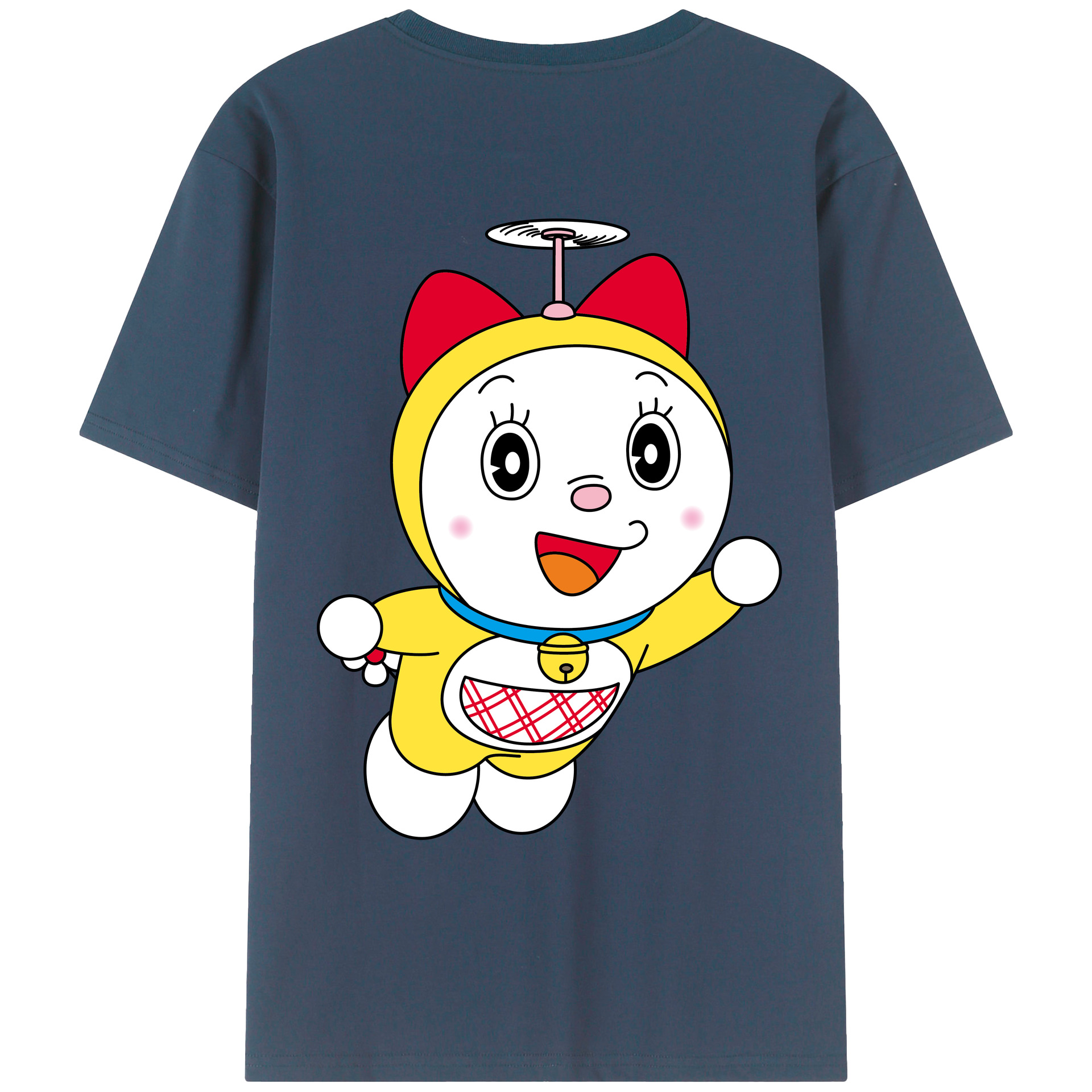 （画像用） ドラえもん ドラミ Doraemon Dorami 綿100％ メンズ半袖Tシャツ（バックプリント） 通気性