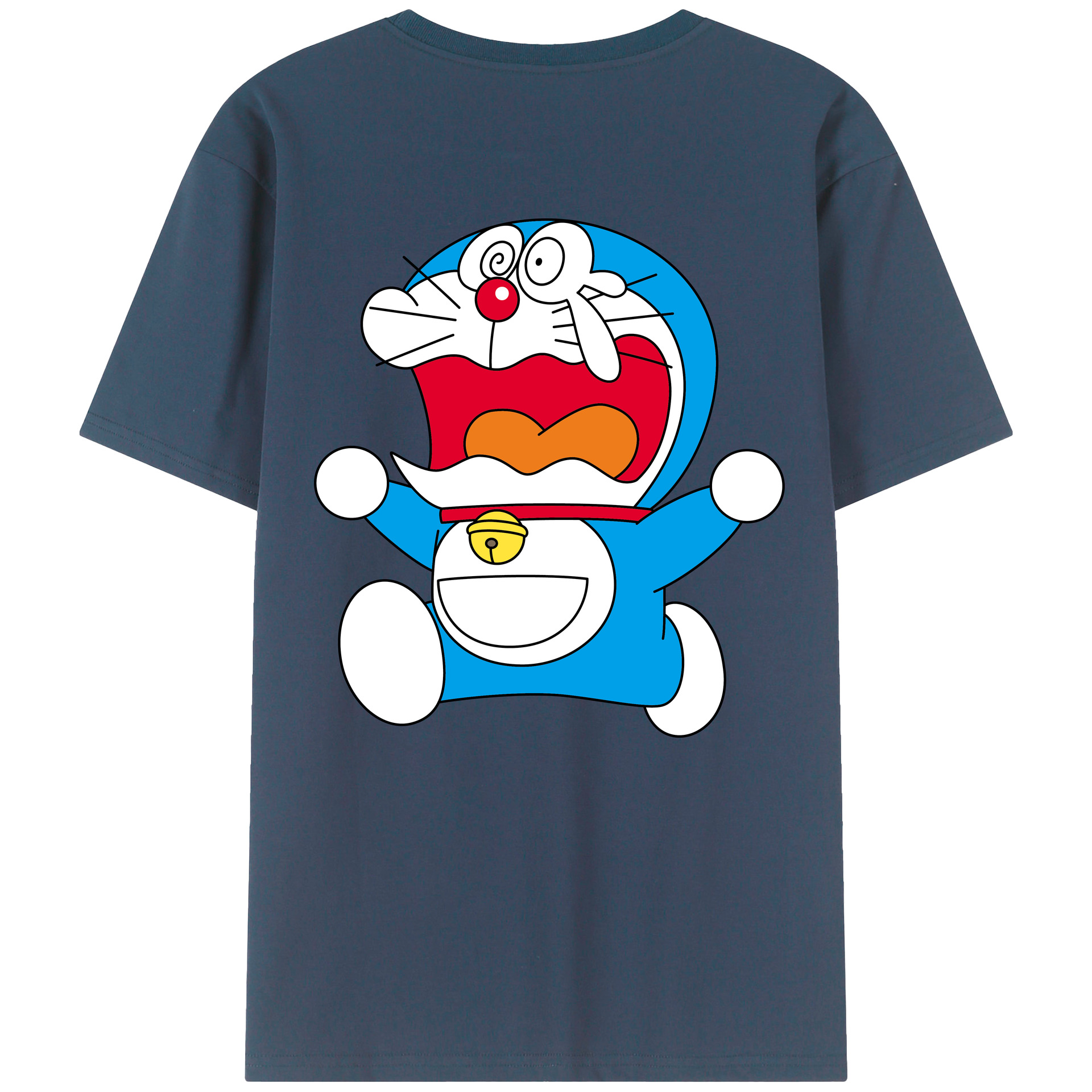 （画像用） ドラえもん Doraemon 綿100％ メンズ半袖Tシャツ（バックプリント） 通気性