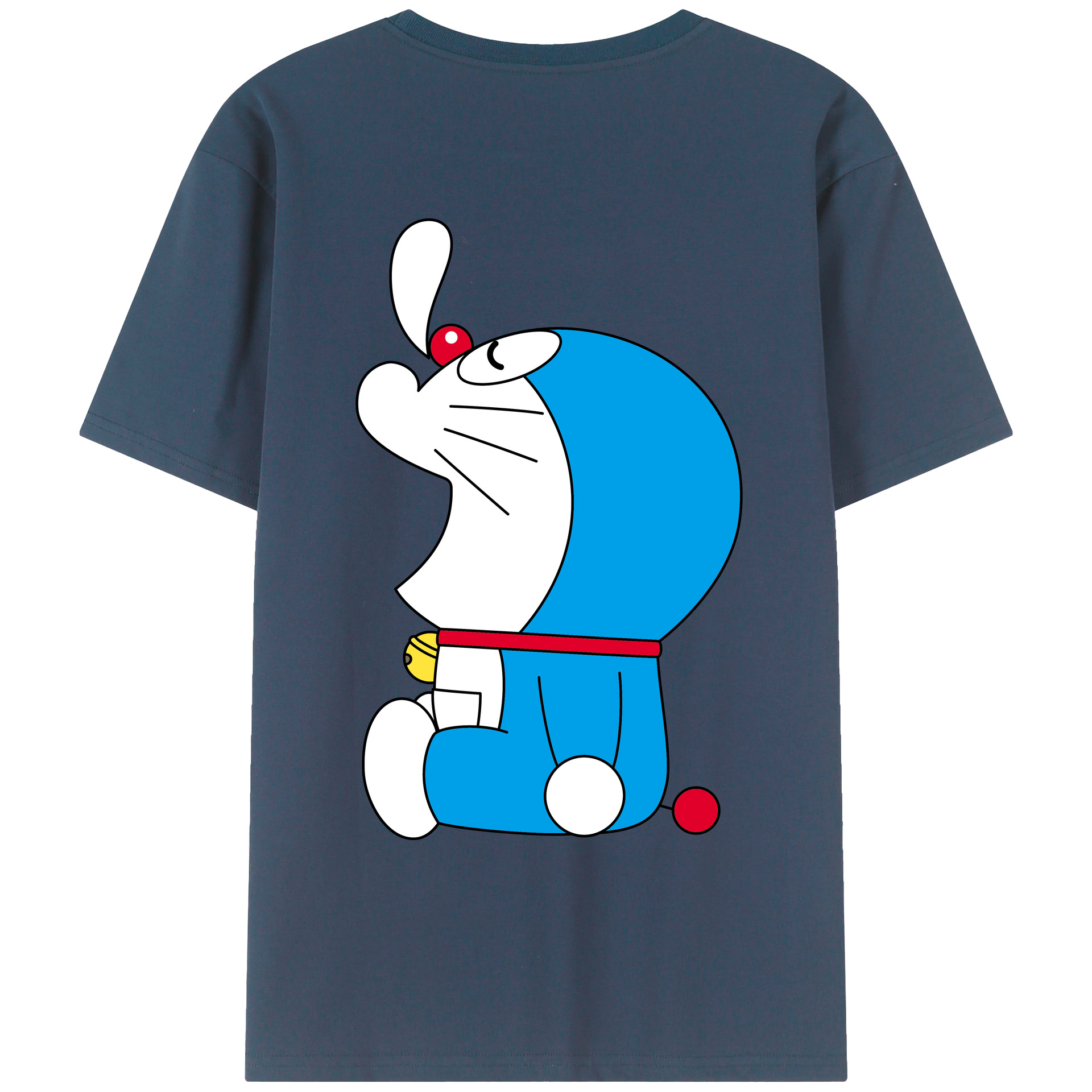 （画像用） ドラえもん Doraemon 綿100％ メンズ半袖Tシャツ（バックプリント） 通気性