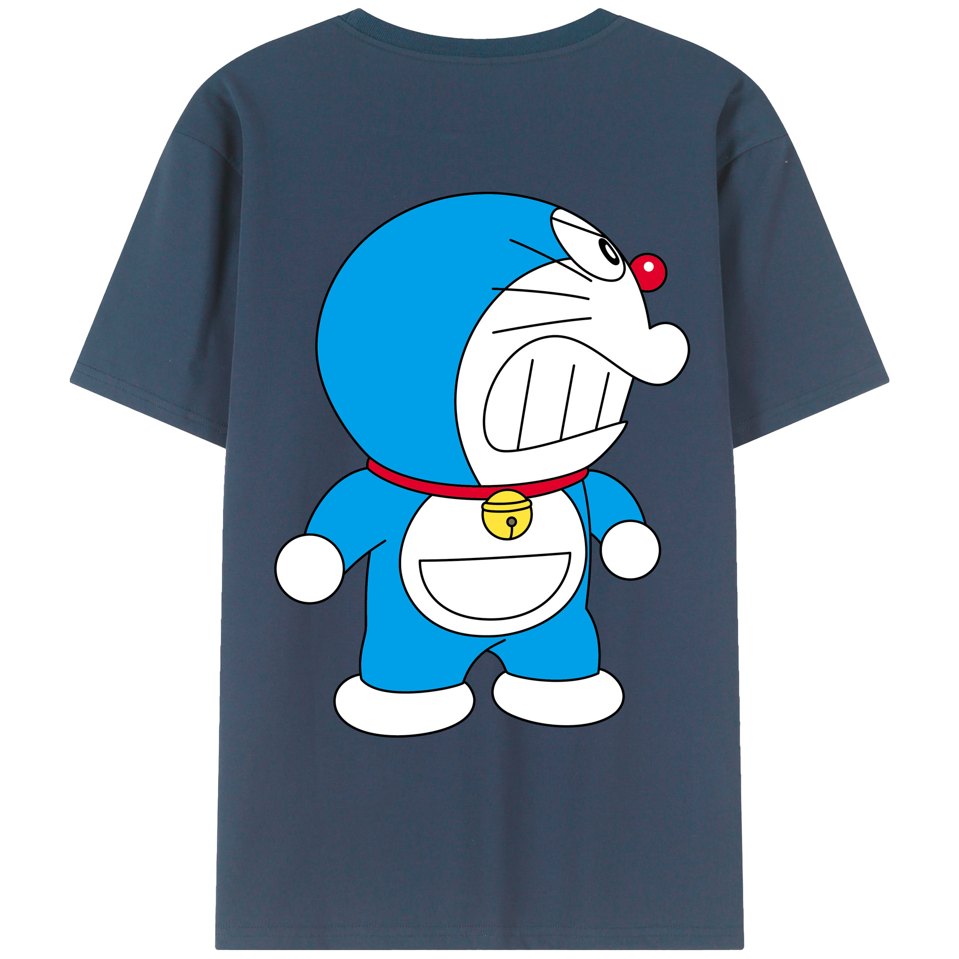 （画像用） ドラえもん Doraemon 綿100％ メンズ半袖Tシャツ（バックプリント） 通気性