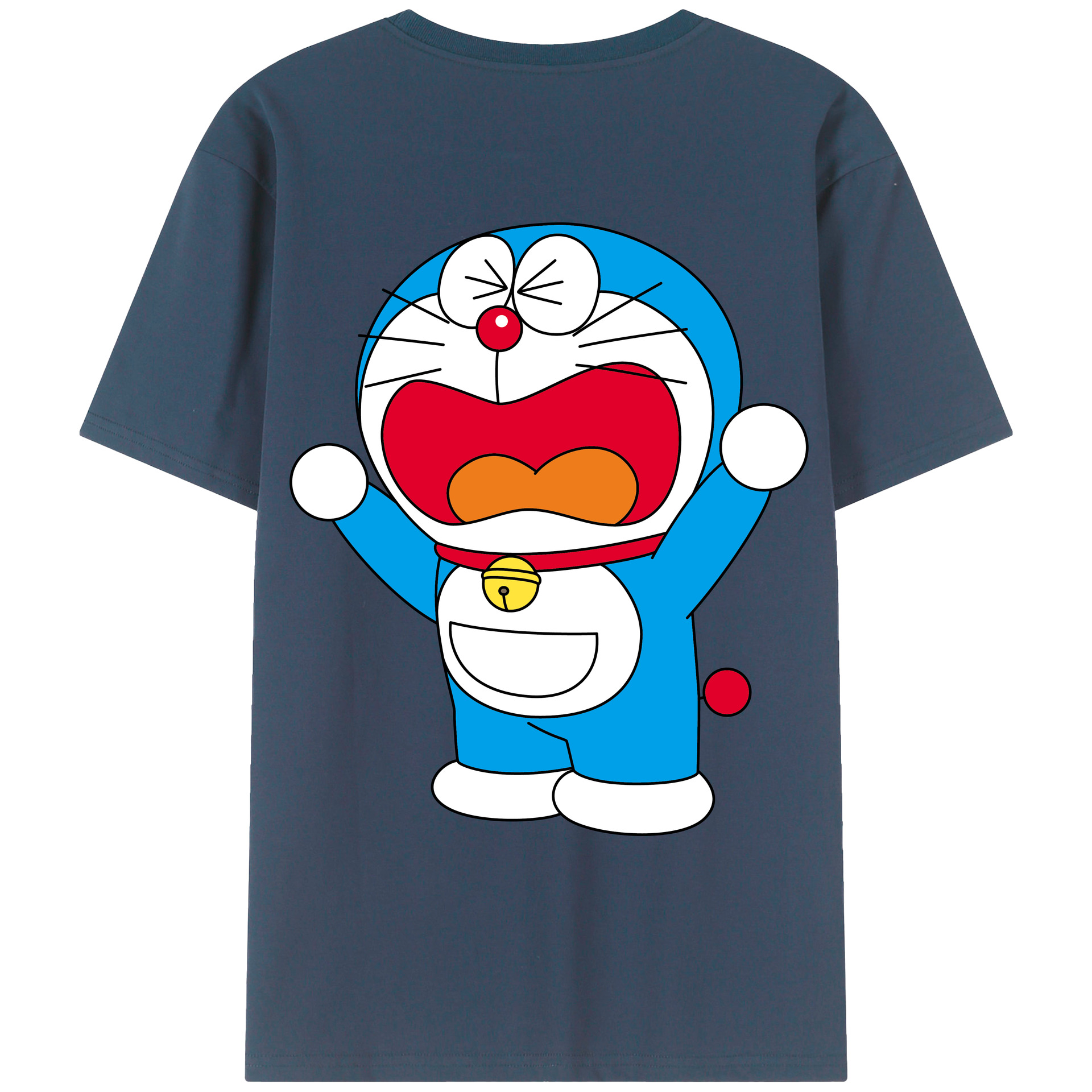 （画像用） ドラえもん Doraemon 綿100％ メンズ半袖Tシャツ（バックプリント） 通気性